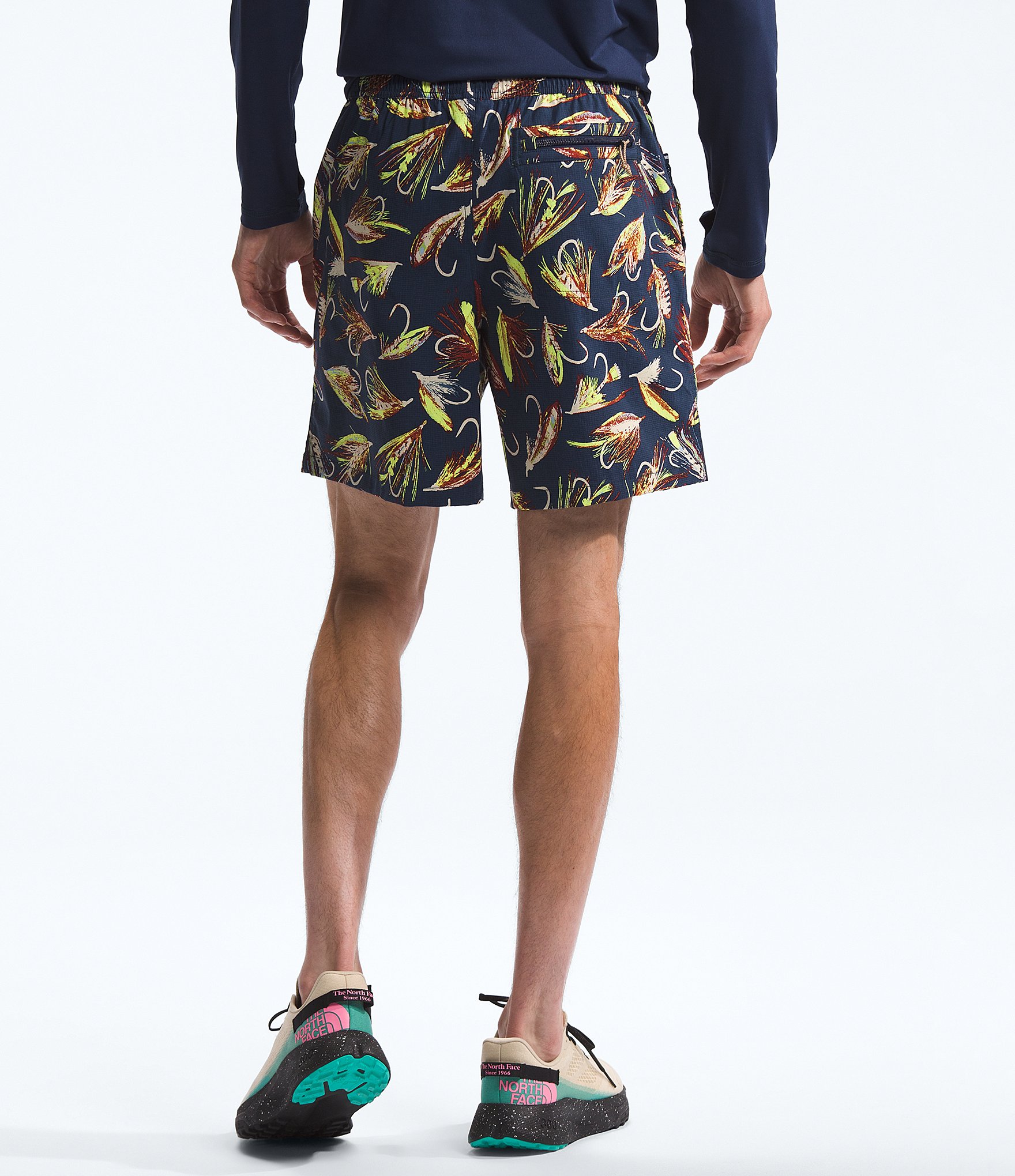 The North Face Class-V Pathfinder Hand Tied Fly Printed 7#double; Inseam Ripstop Shorts