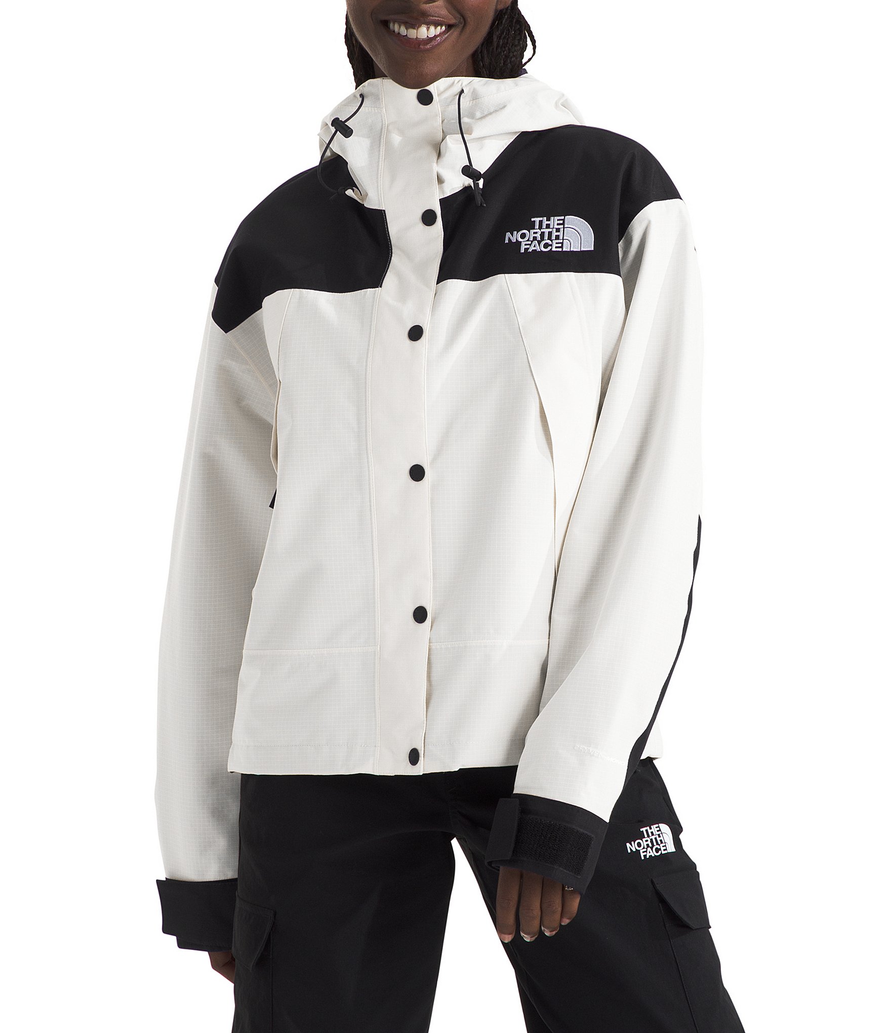 The North Face Off White Black DryVent Mono Mountain Short Jacket