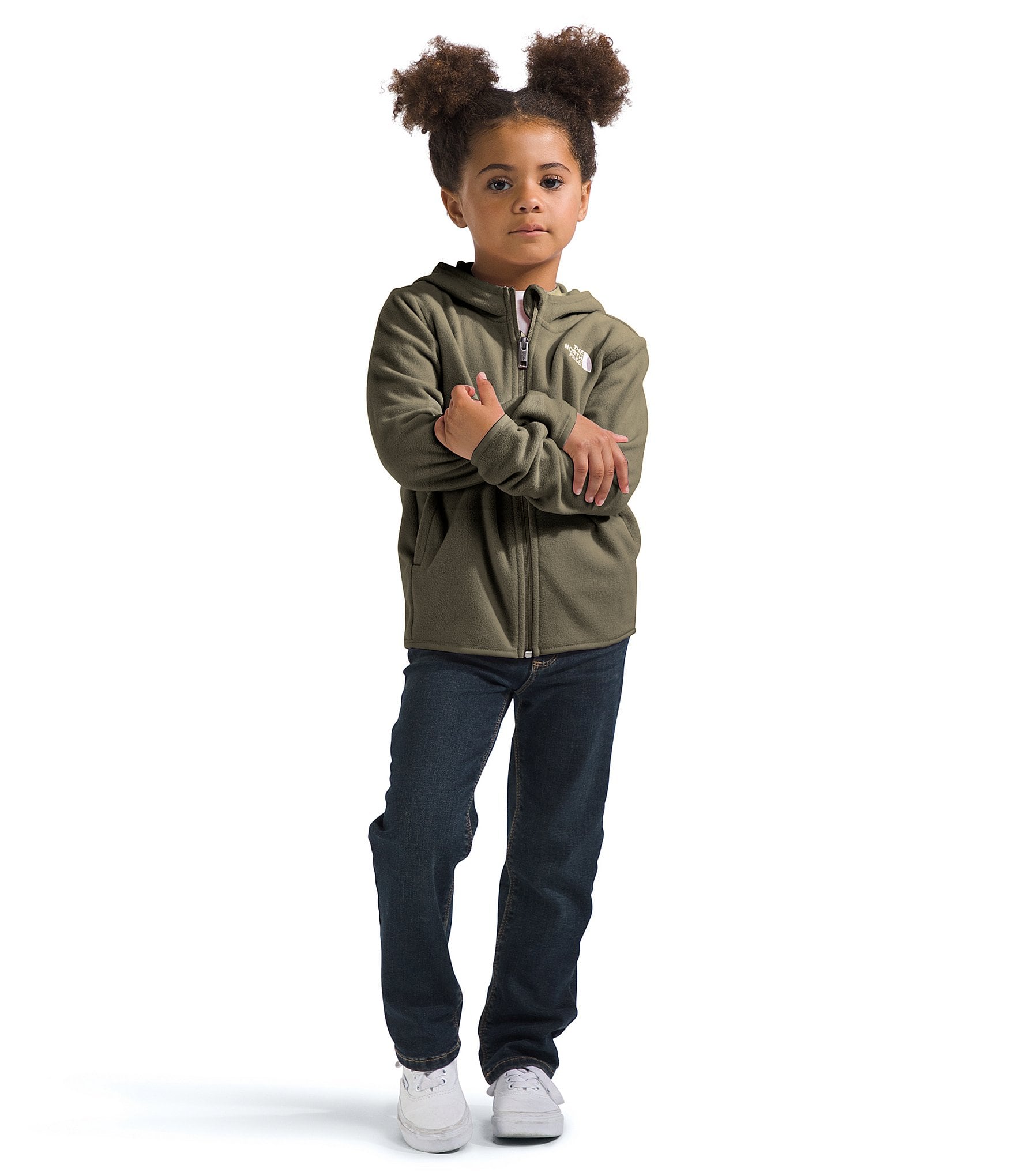 The North Face Little Kids 2T-7 Recycled Fleece Long Sleeve Glacier Full-Zip Hooded Jacket