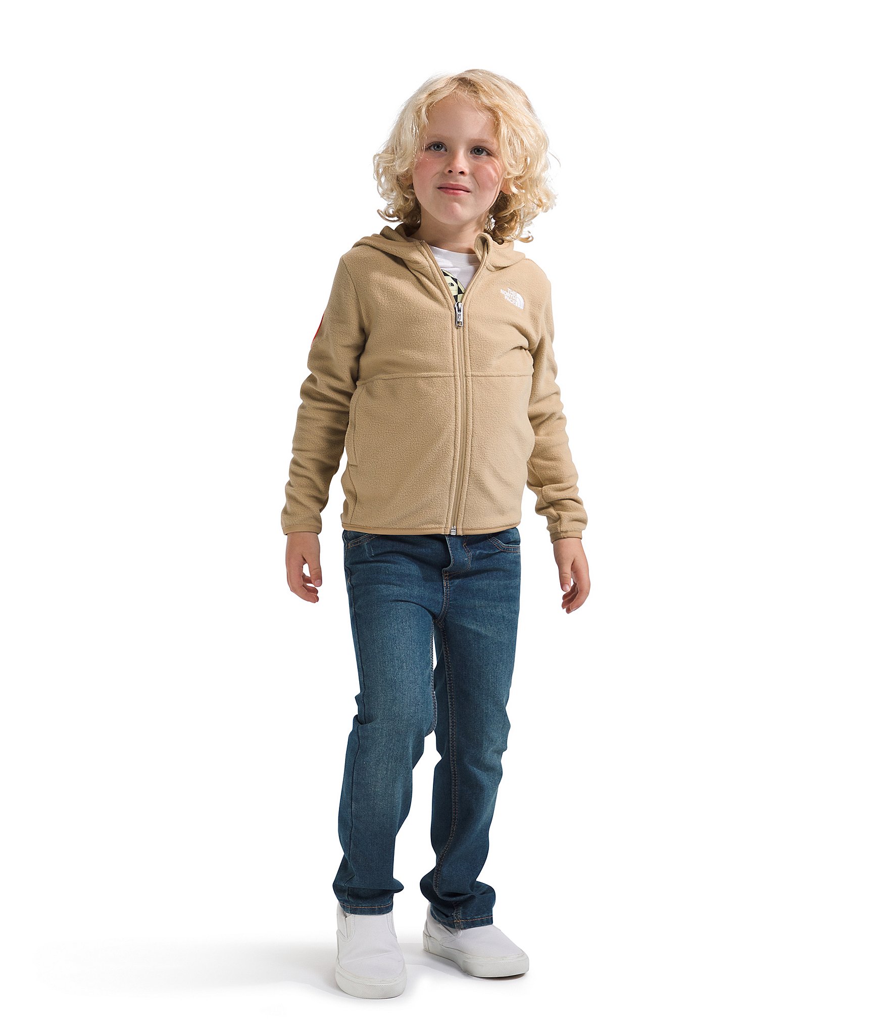 The North Face Little Kids 2T-7 Recycled Fleece Long Sleeve Glacier Full-Zip Hooded Jacket