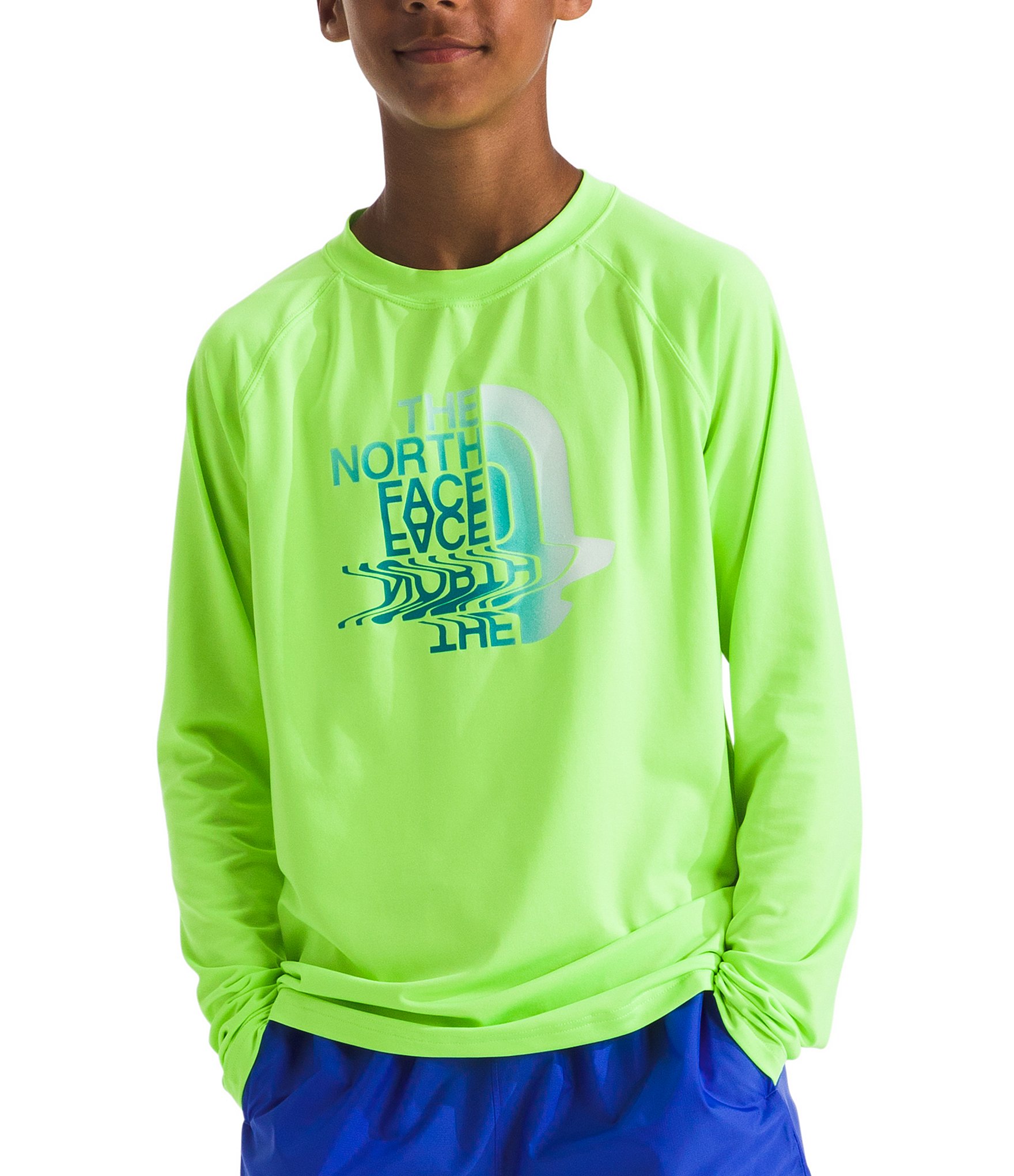 The North Face Little Big Boys 6 16 Long Sleeve Amphibious Sun Logo Graphic T Shirt Dillard s