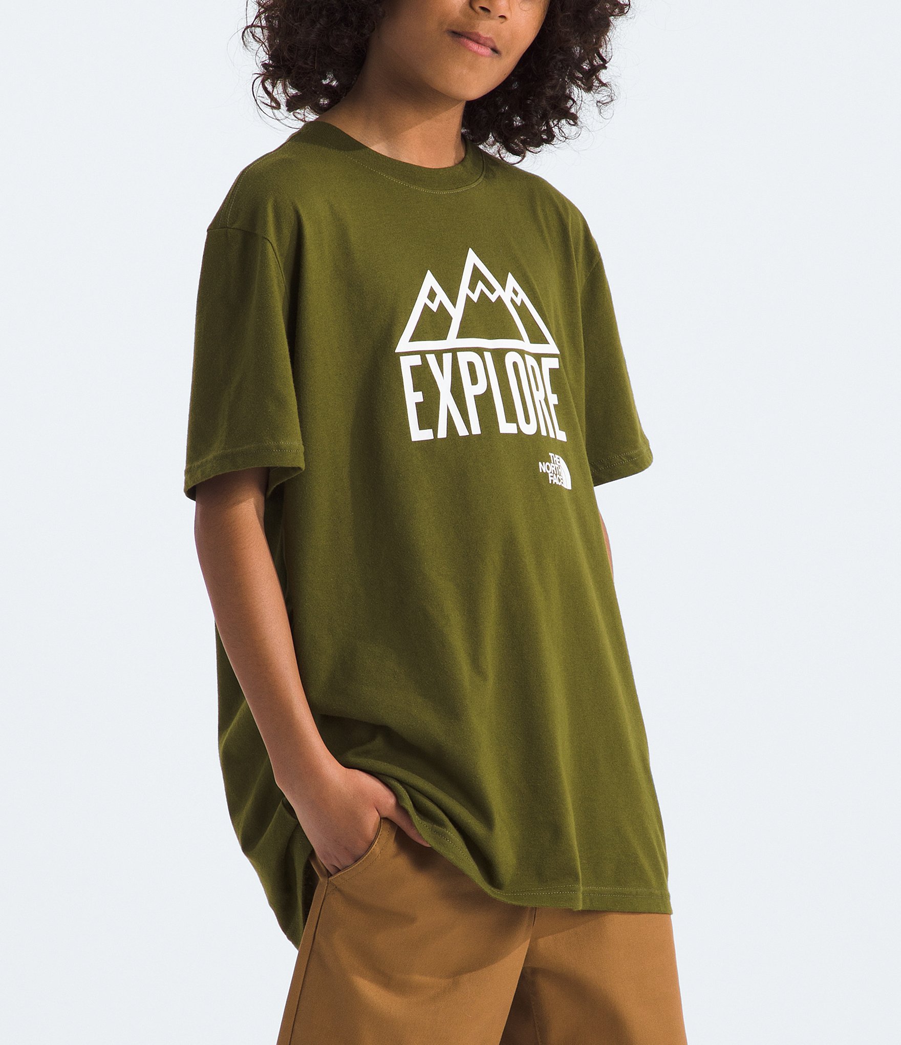 The North Face Little/Big Boys 6-16 Short Sleeve Olive Explore Logo T-Shirt