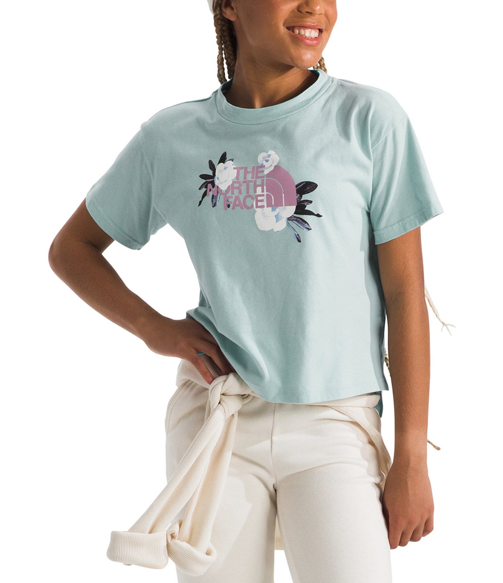 ★★THE NORTH FACE★★ Women's Floret Short Sleeve T-ShirtOF Women's Short-Sleeve Core Flower Power Box NSE Tee | The