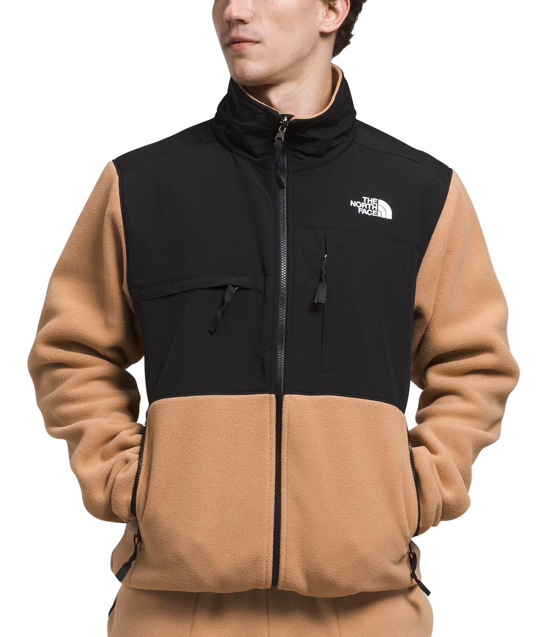 The North Face Color Block Fleece Long Jacket in White