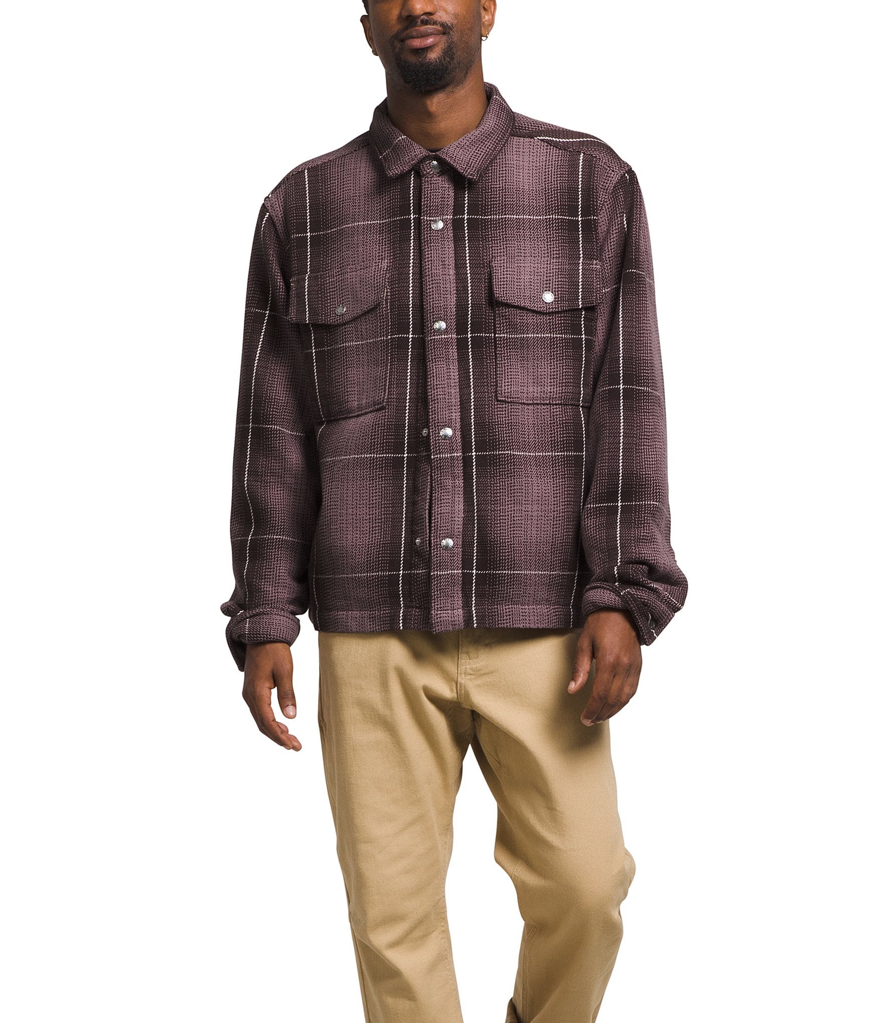 The North Face Long Sleeve Plaid Twill Utility Shirt Jacket | Dillard's