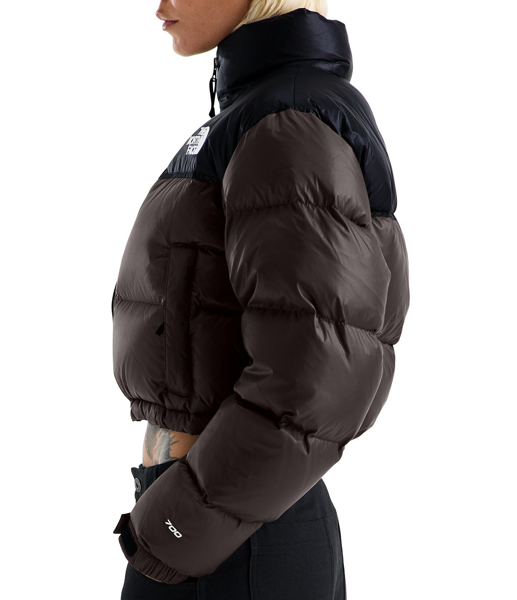 The North Face Nuptse Short Boxy Zip Front Down Puffer Jacket