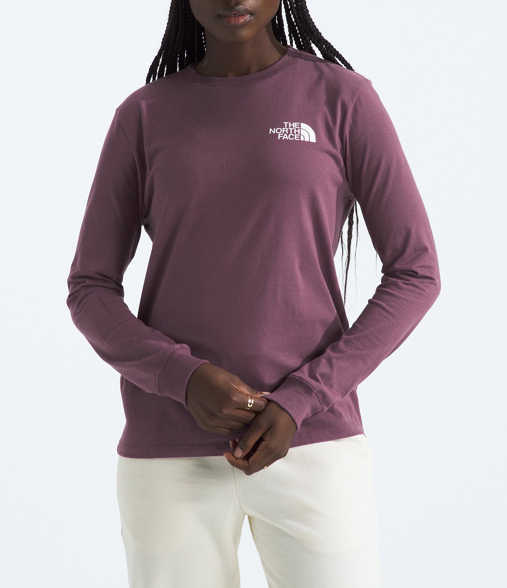 The North Face Brand Proud Long Sleeve T Shirt Women s Midnight Mauve S