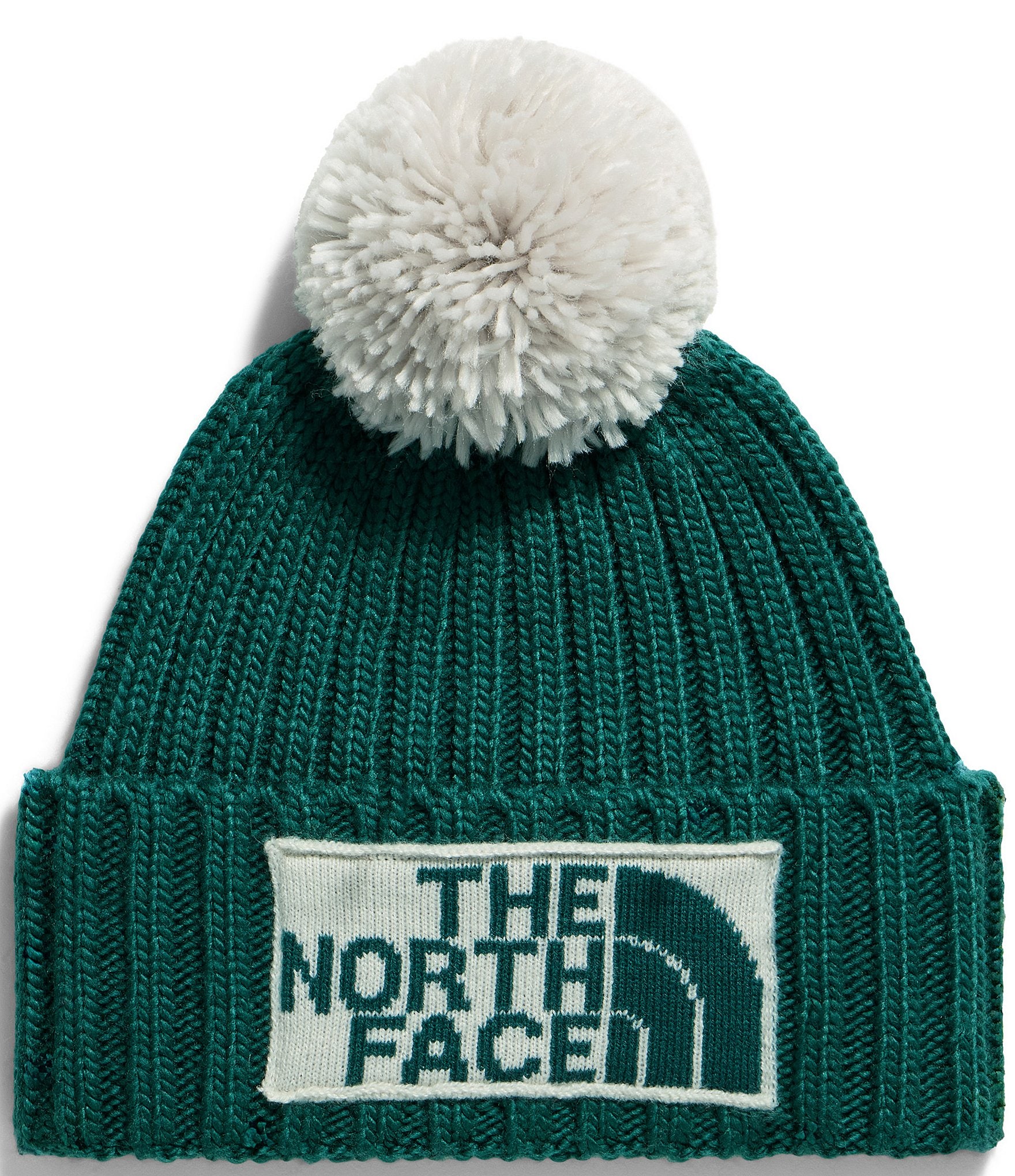 The North Face Women's Heritage Ski Tuke Removable Pom Logo Patch Beanie