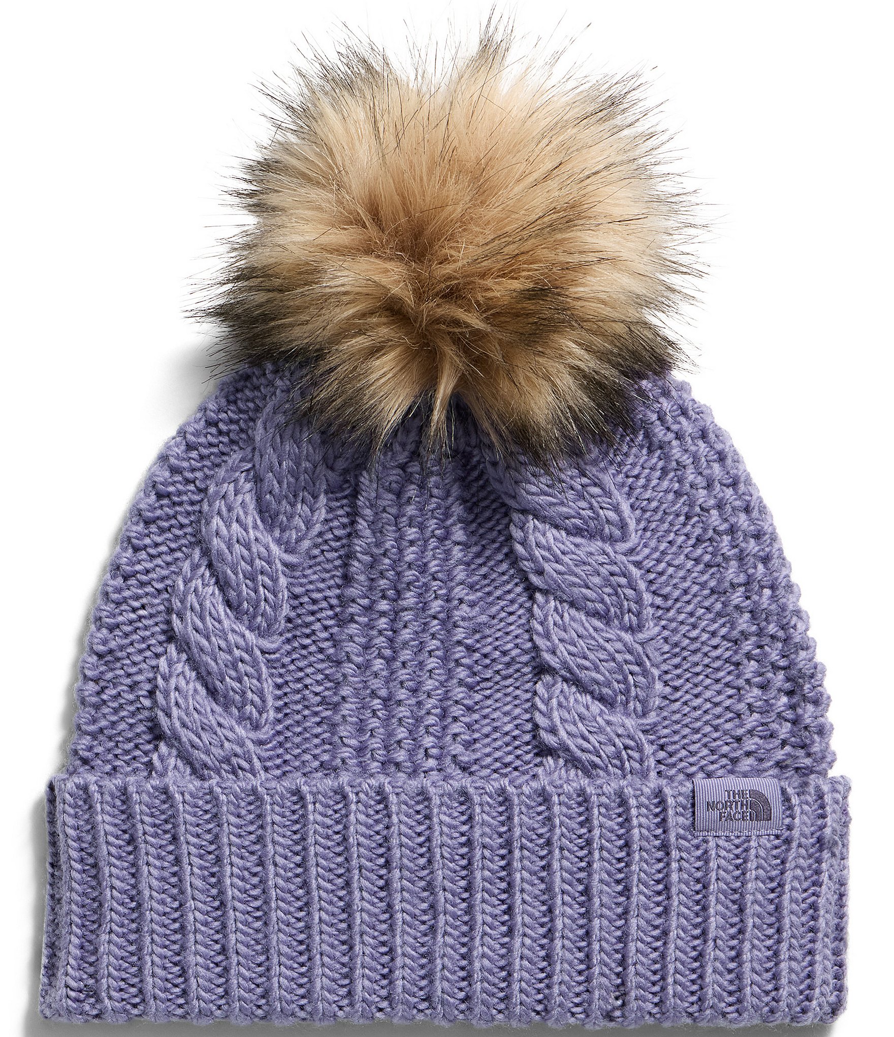 The North Face Oh Mega Fur Pom Cable Knit Beanie