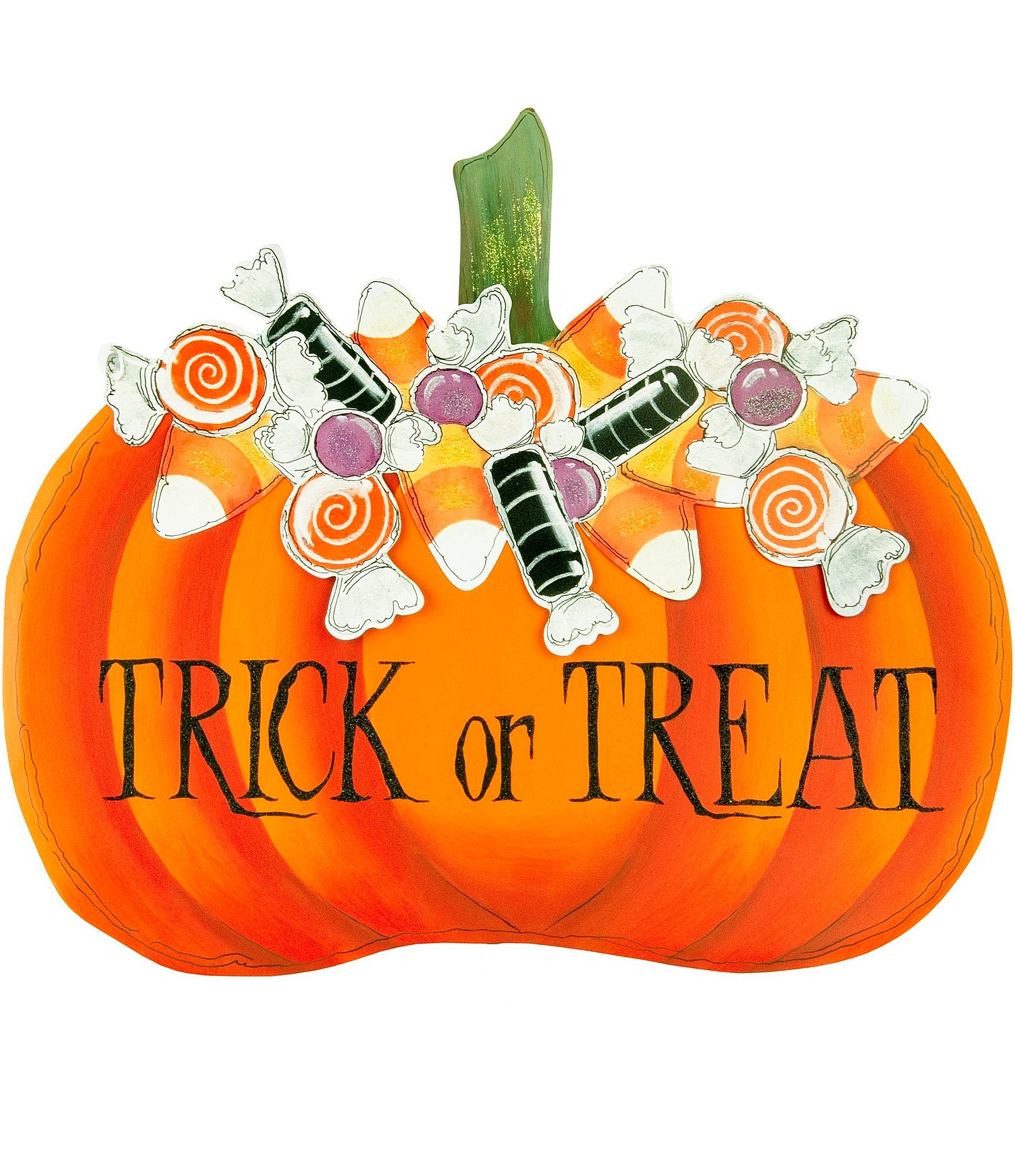 Trick Treat Candy Pumpkin Metal, The Round Top Collection Metal Art