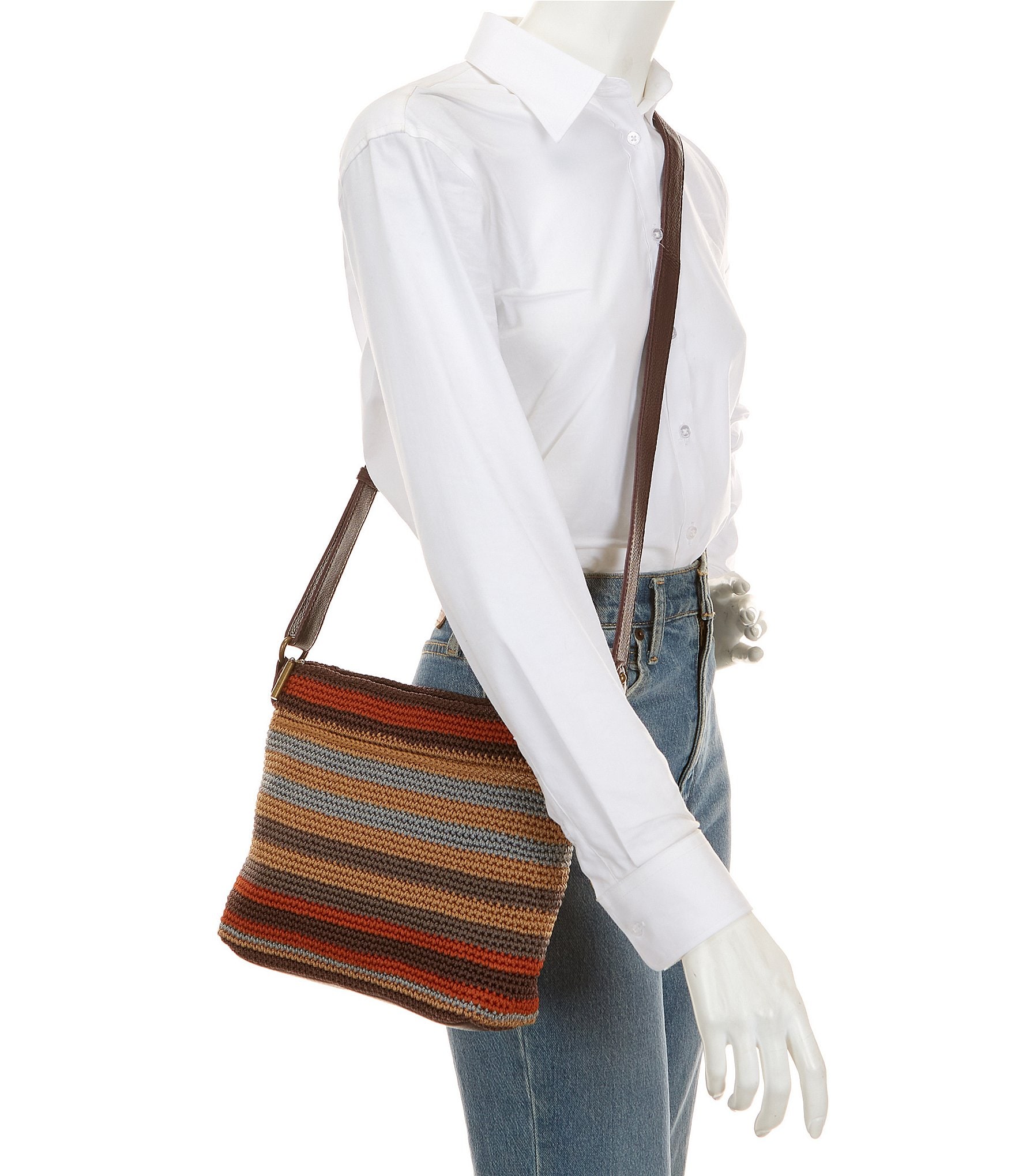The Sak Melrose Crochet Stripe Crossbody Bag