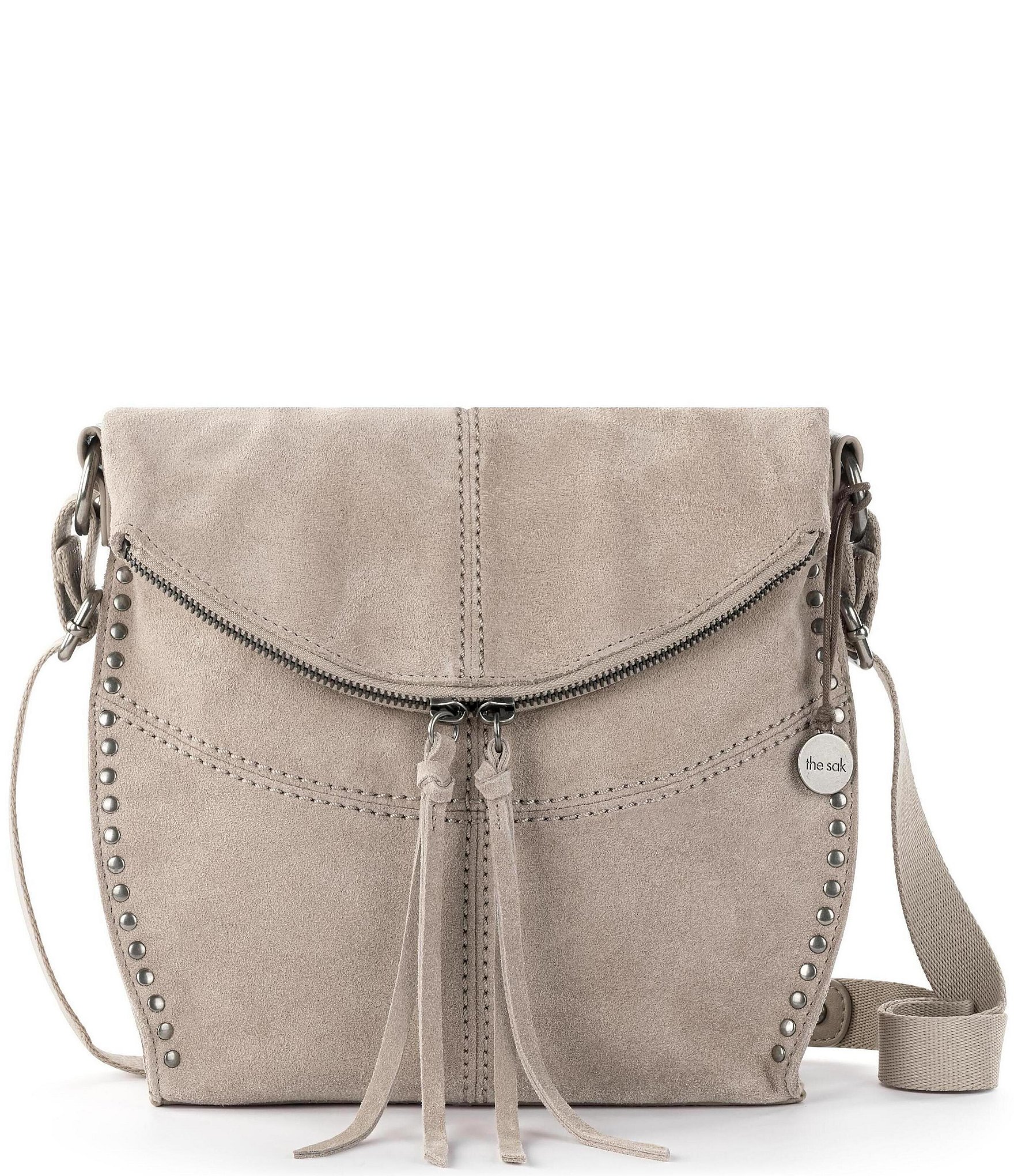 The Sak Silverlake Suede Studded Tassel Crossbody Bag