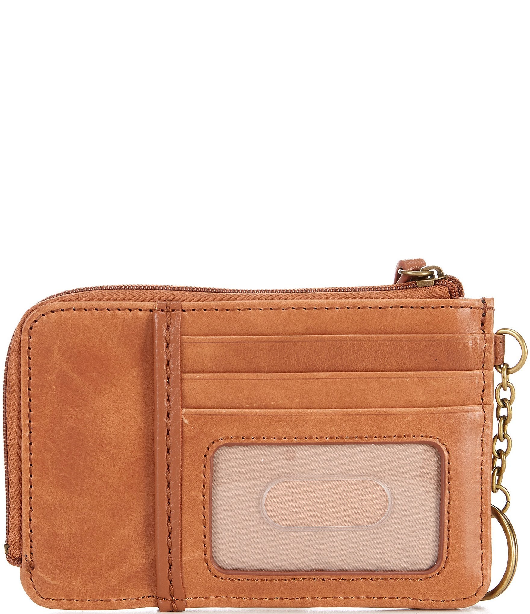 The Sak Zip Around Floral Embossed Leather Gold Tone ID Card Wallet