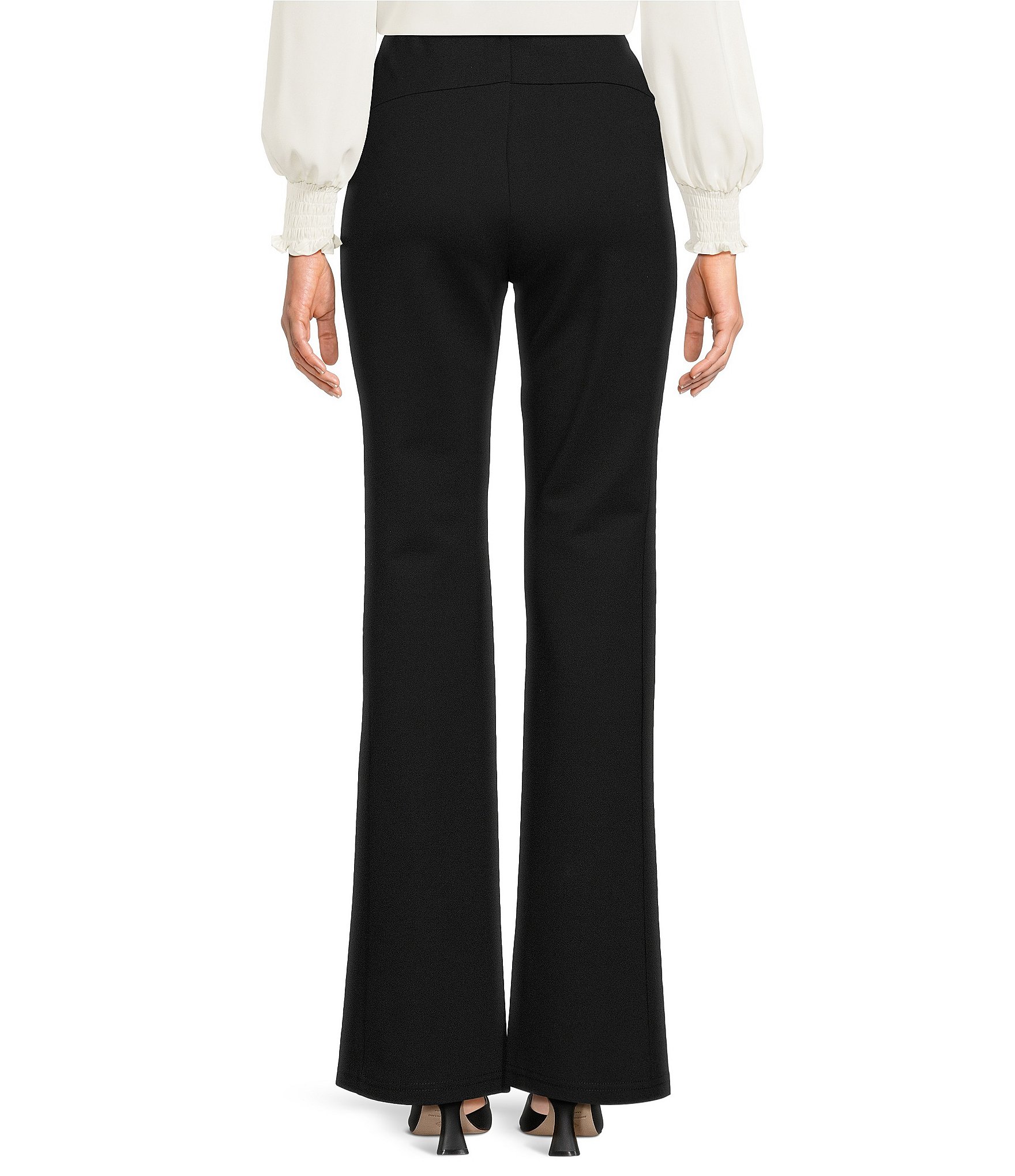 the Slim Factor fit Stretch Ponte Knit No Waist Flare Leg Pants