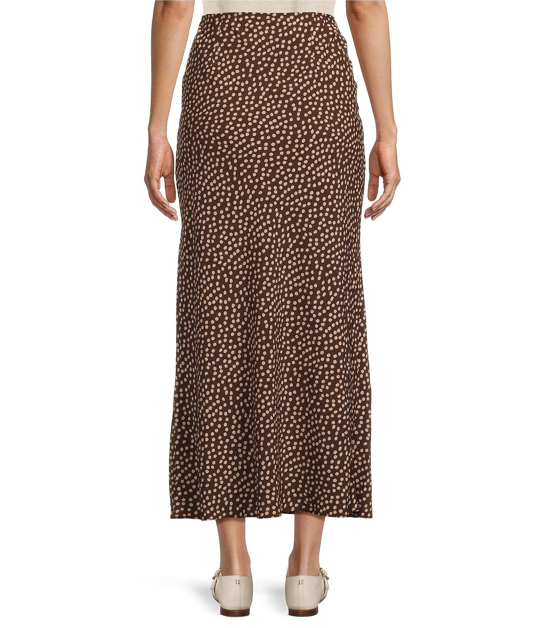 Things Between Dotted Print Midi Skirt