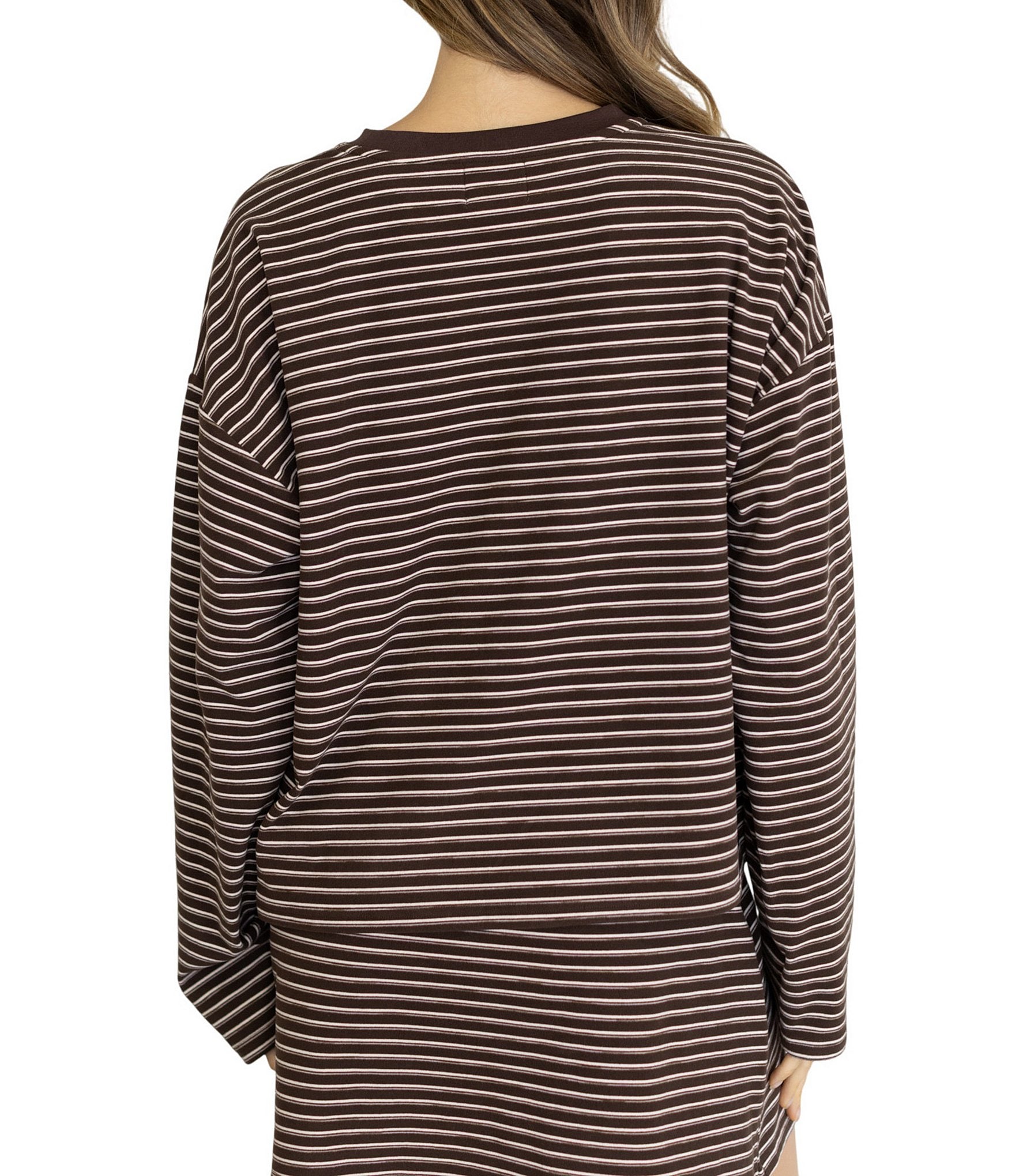 Things Between Knit Boxy Stripe Long Sleeve Coordinating Shirt