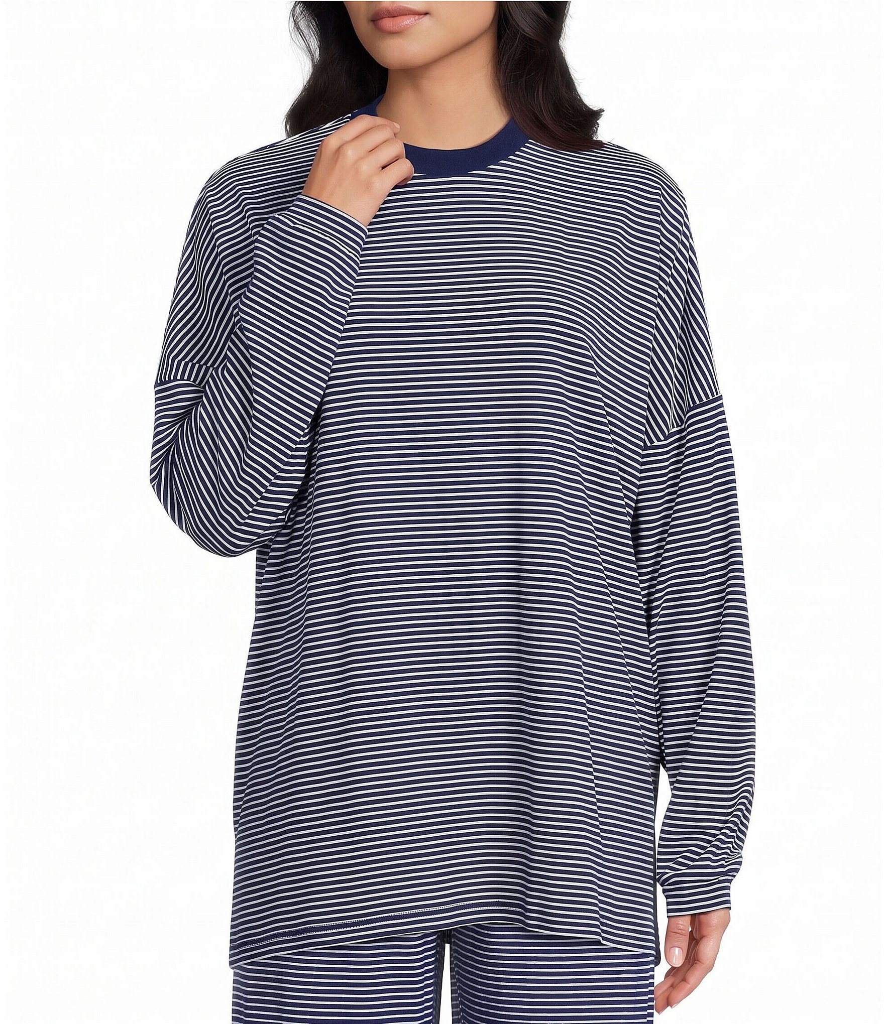 Things Between Knit Striped Long Sleeve Coordinating T-Shirt