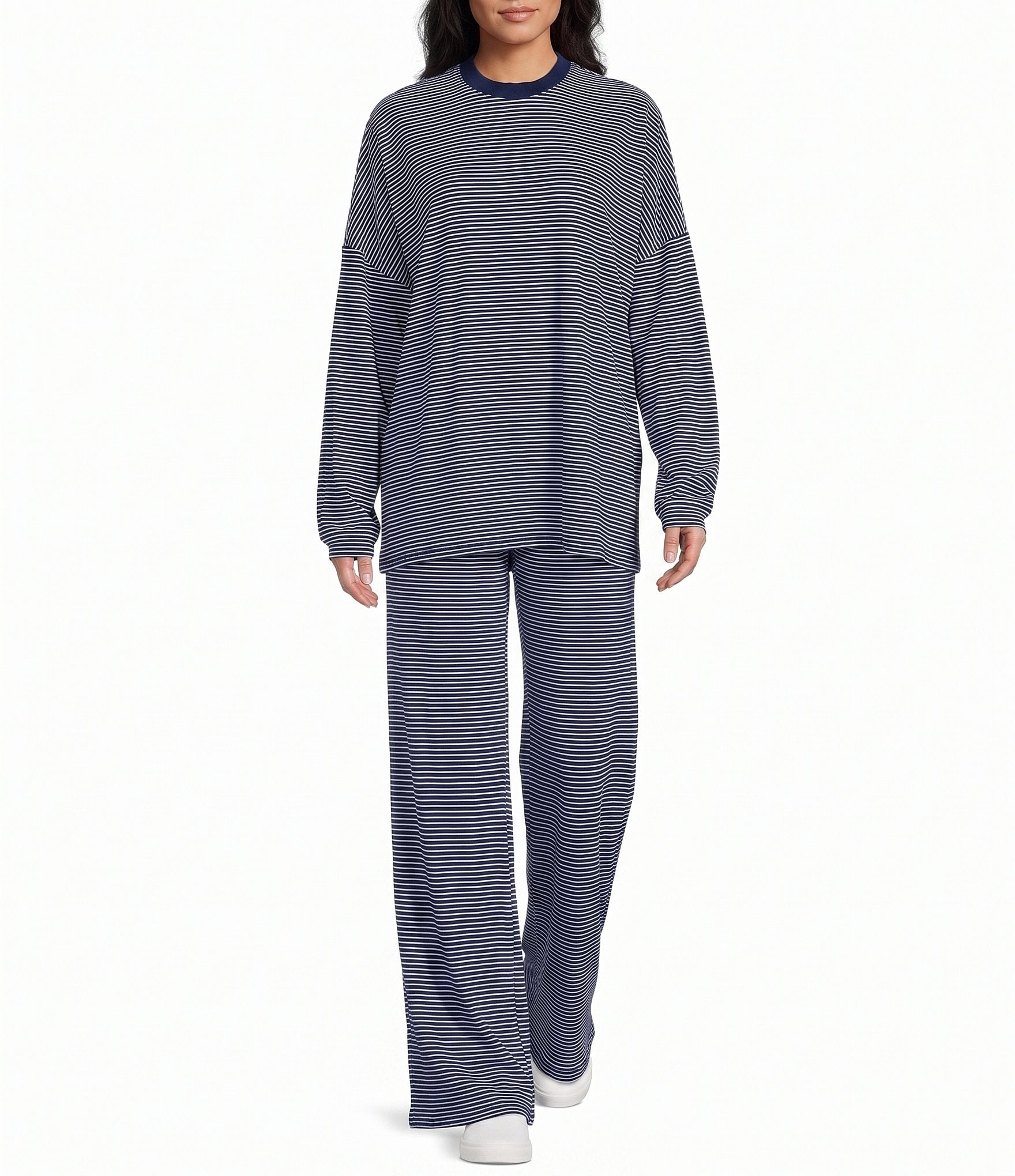 Things Between Knit Striped Long Sleeve Coordinating T-Shirt