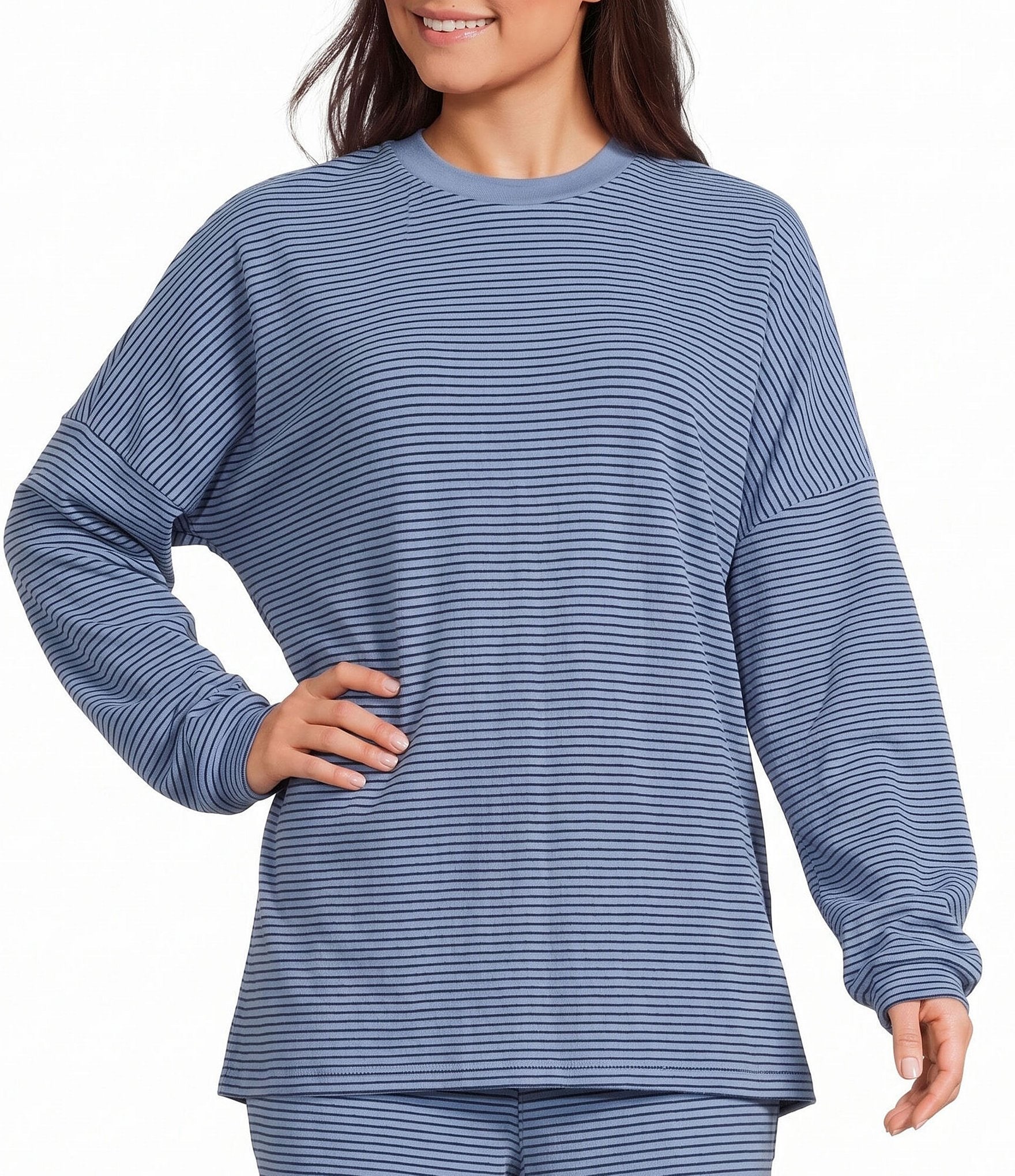Things Between Knit Striped Long Sleeve Coordinating T-Shirt