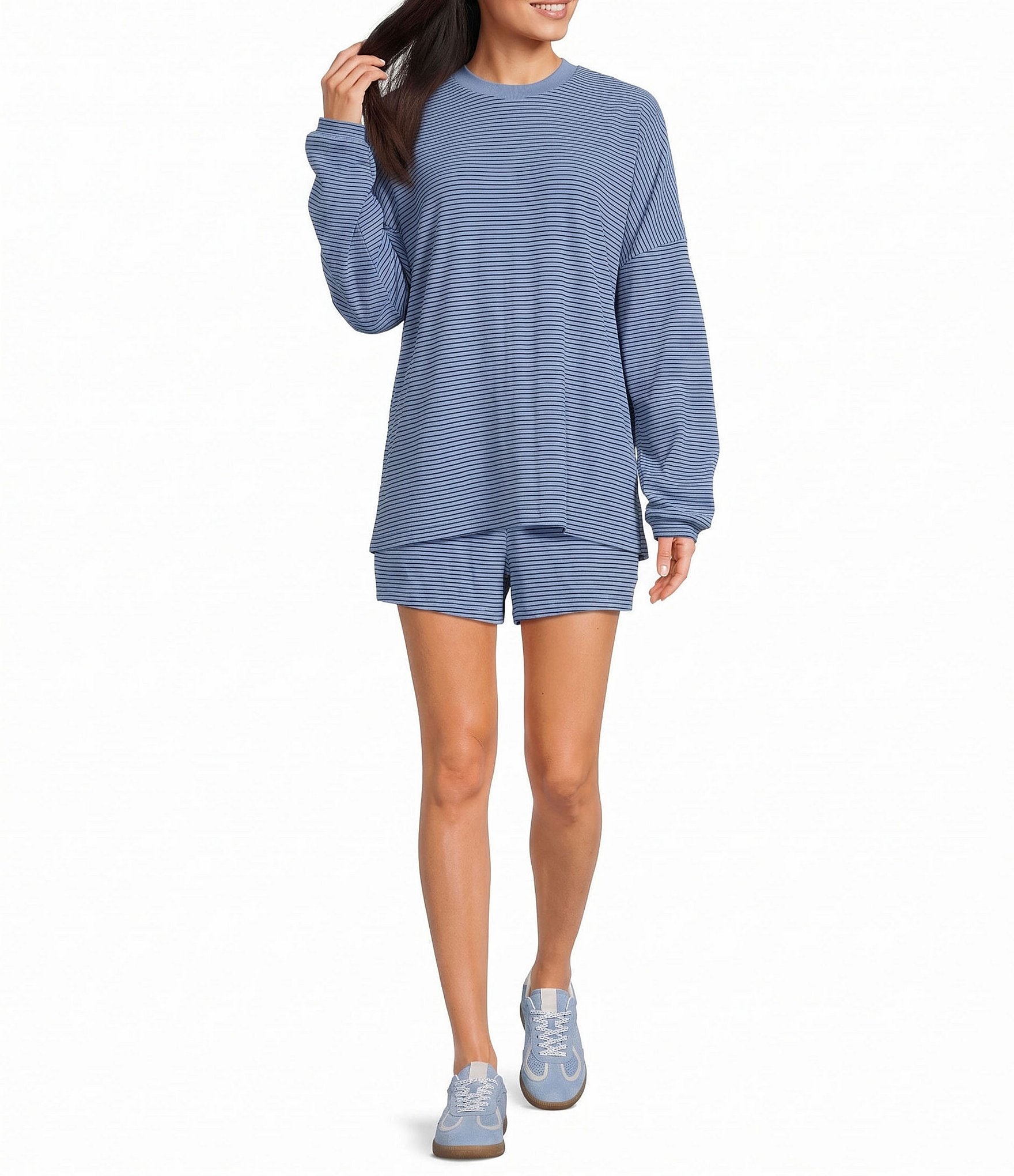 Things Between Knit Striped Long Sleeve Coordinating T-Shirt