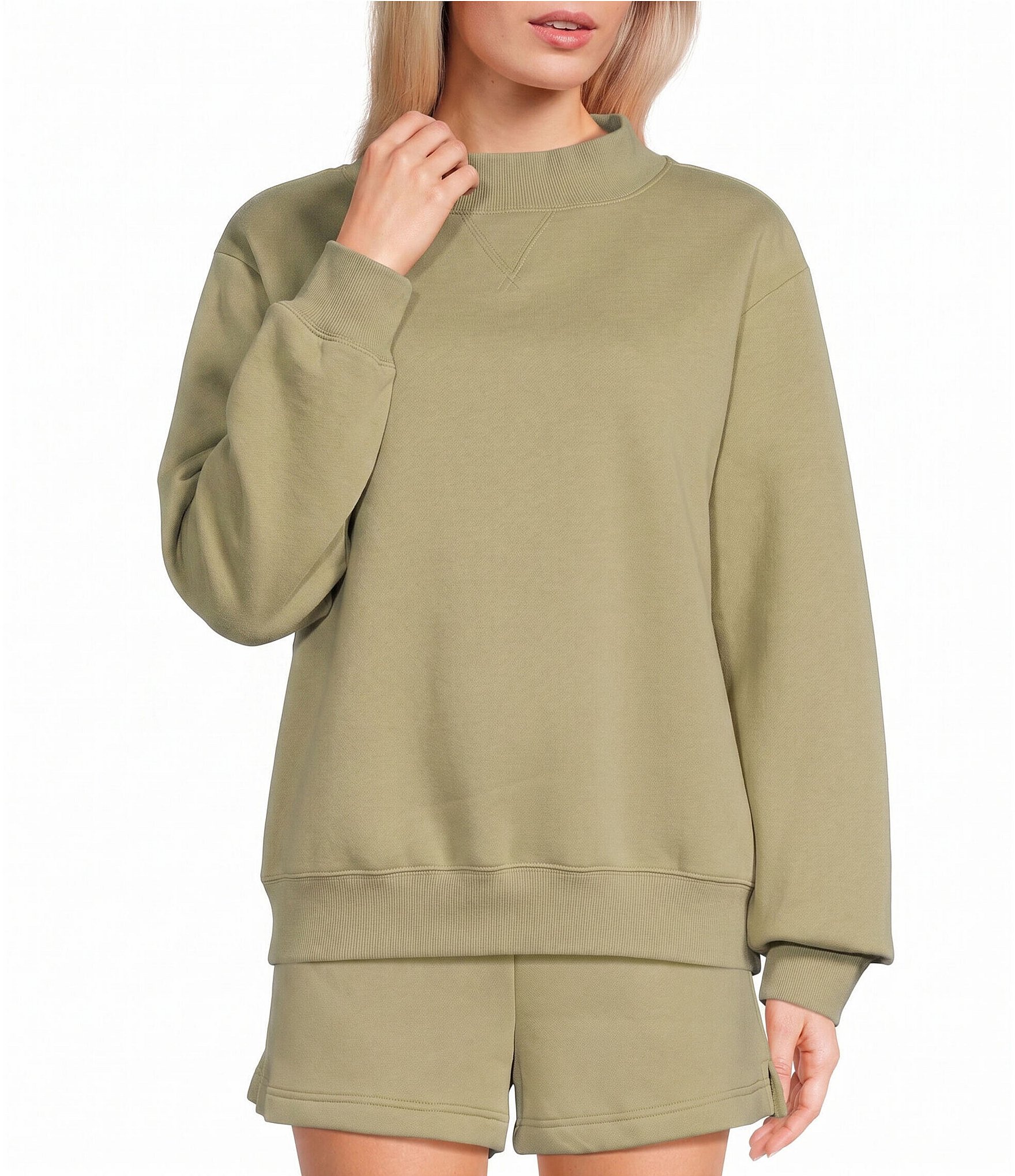 Things Between Mock Neck Pullover Coordinating Sweatshirt