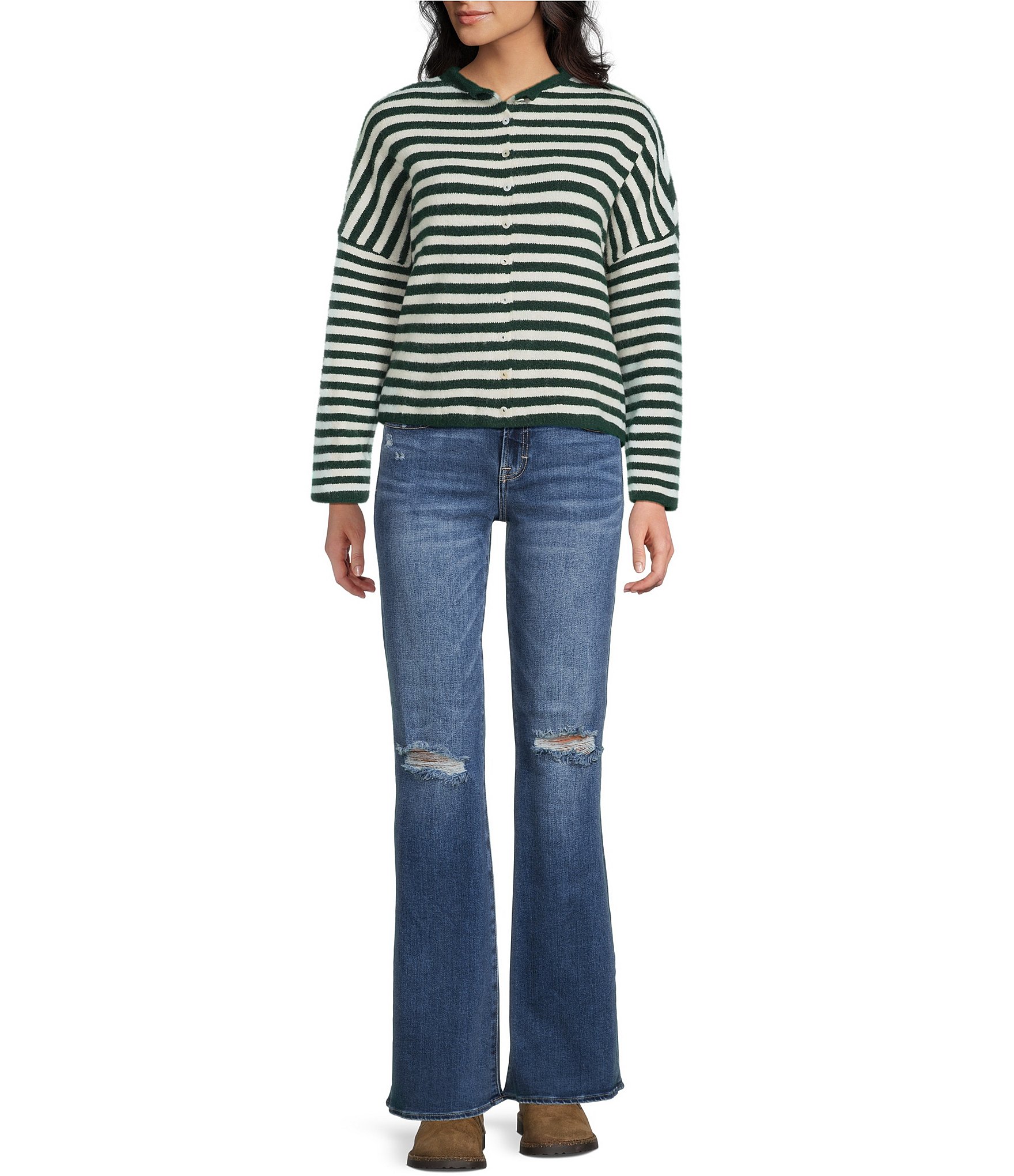 Things Between Piper Striped Button-Front Cardigan