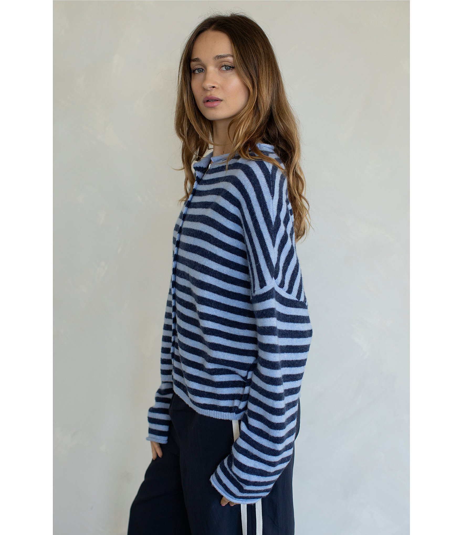 Things Between Piper Striped Button-Front Cardigan