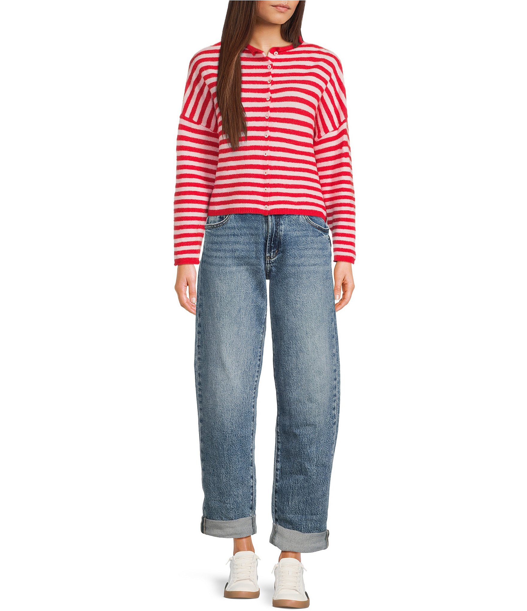 Things Between Piper Striped Button-Front Cardigan