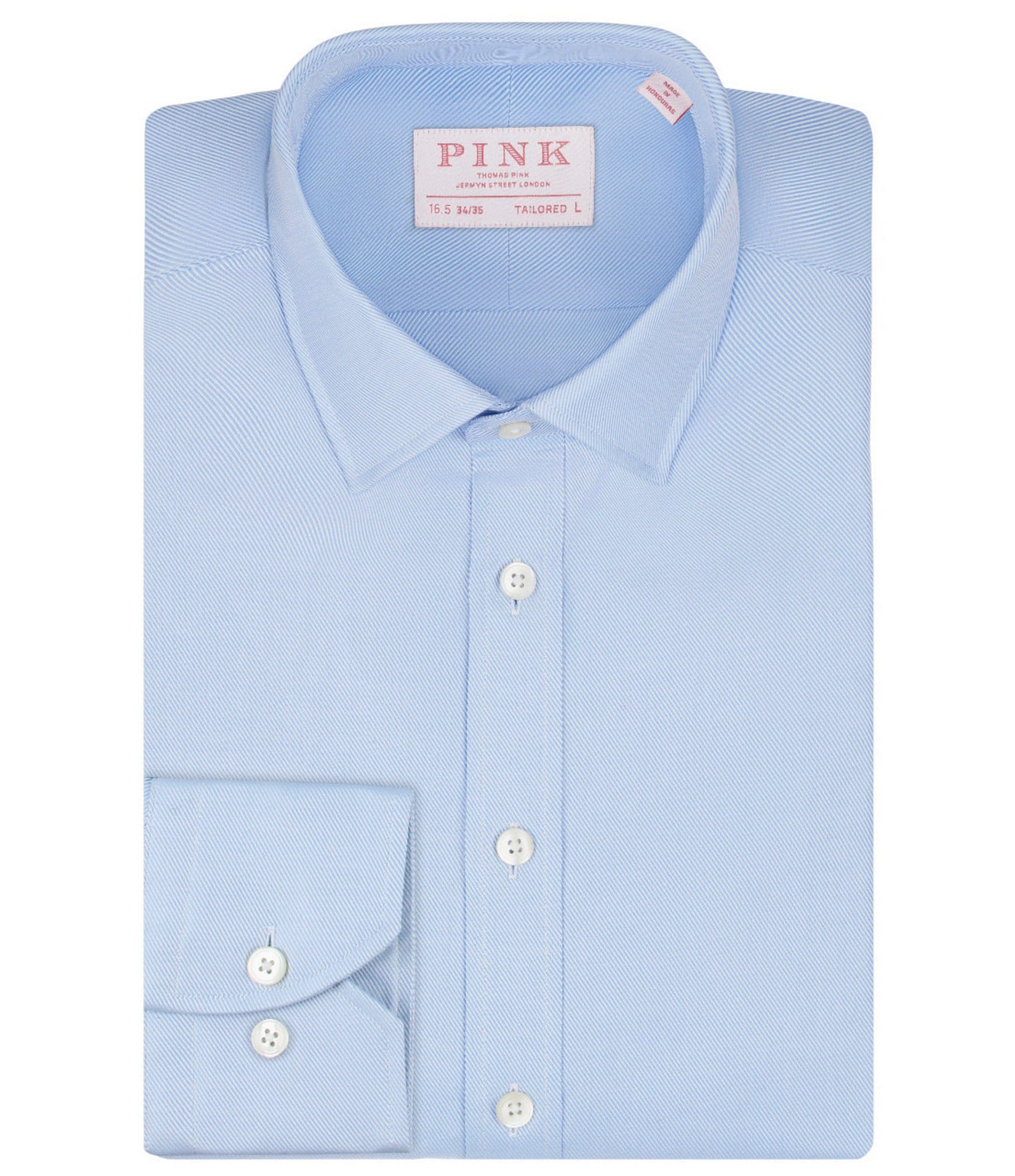 slim fit dress slacks Thomas Pink Blue Long Sleeve Slim Fit Shirt UK L main image 0