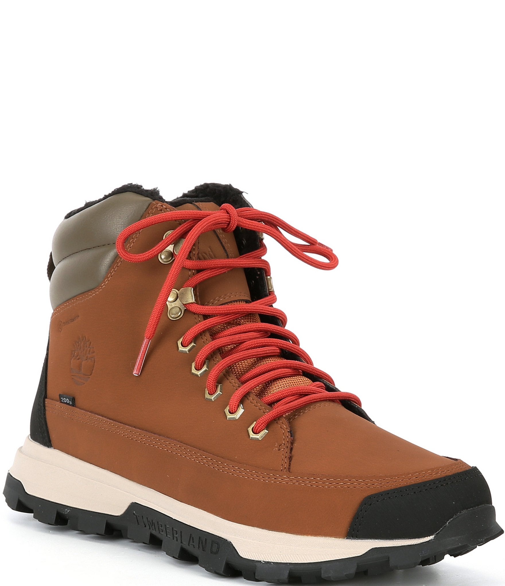 Red waterproof timberland boots deals