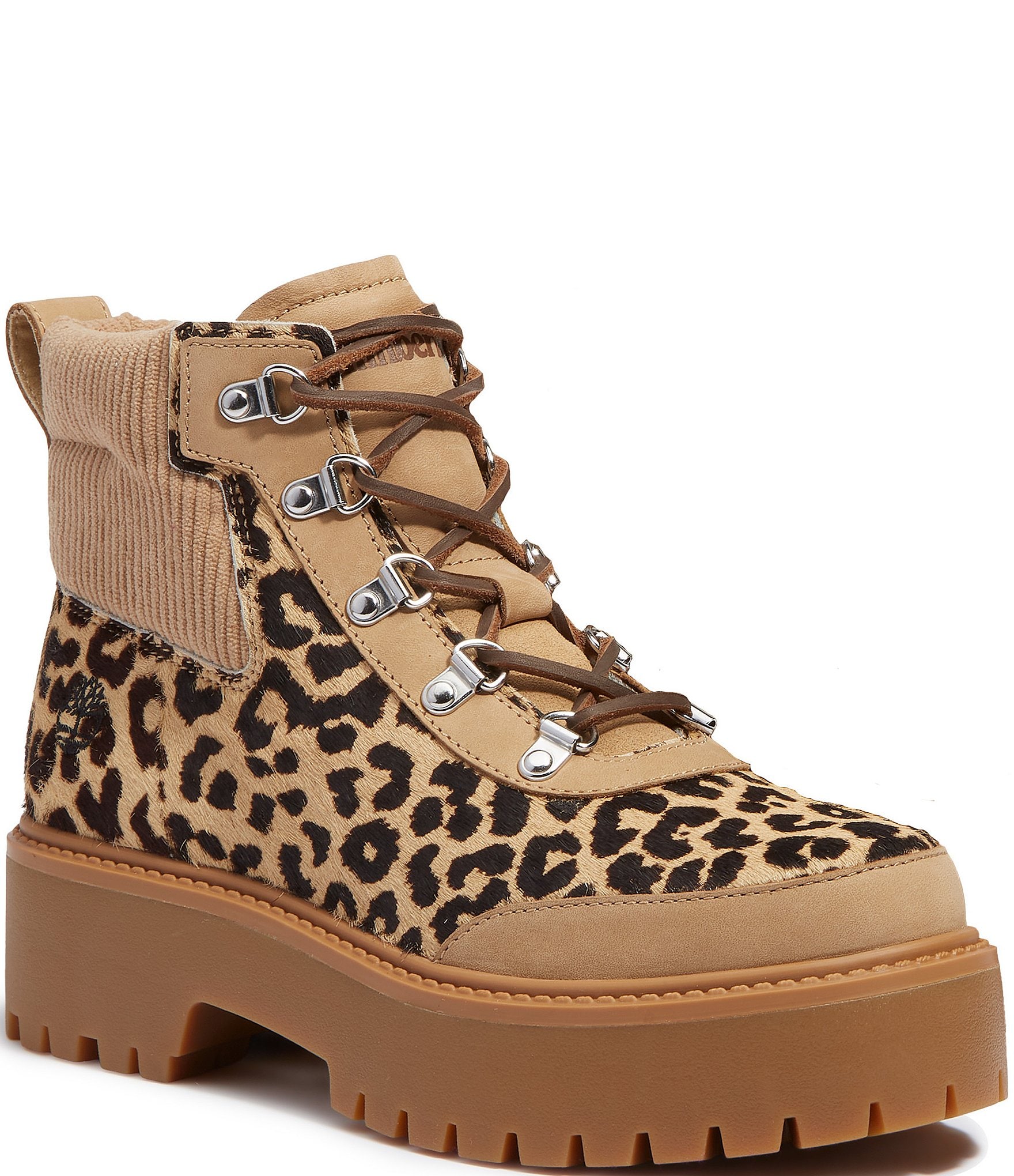Timberland Women's Stone Street Leopard Platform Hiker Boots