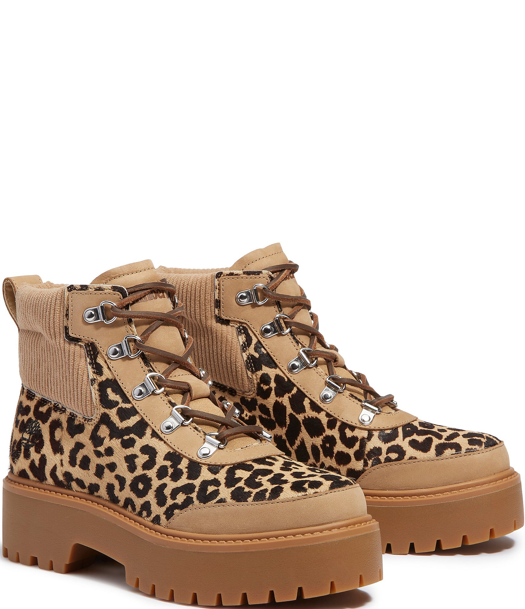 Timberland Women's Stone Street Leopard Platform Hiker Boots