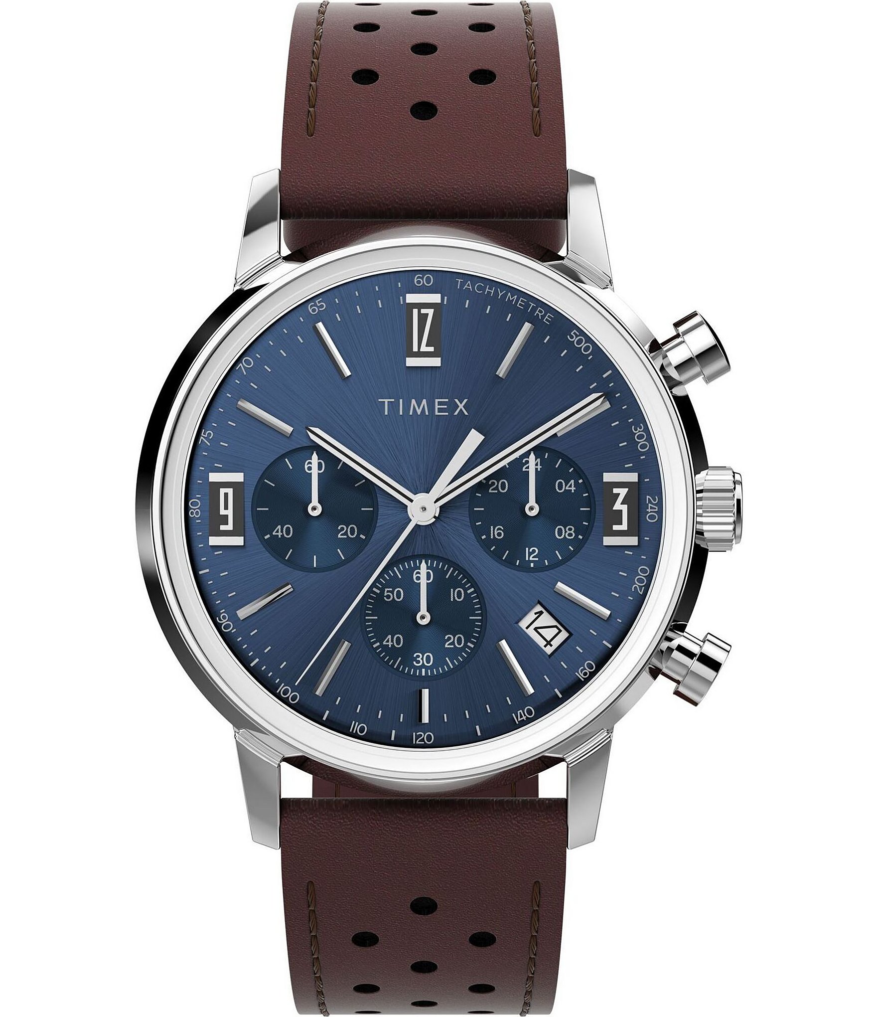 Timex Men's Marlin Quartz Chronograph Leather Strap Watch