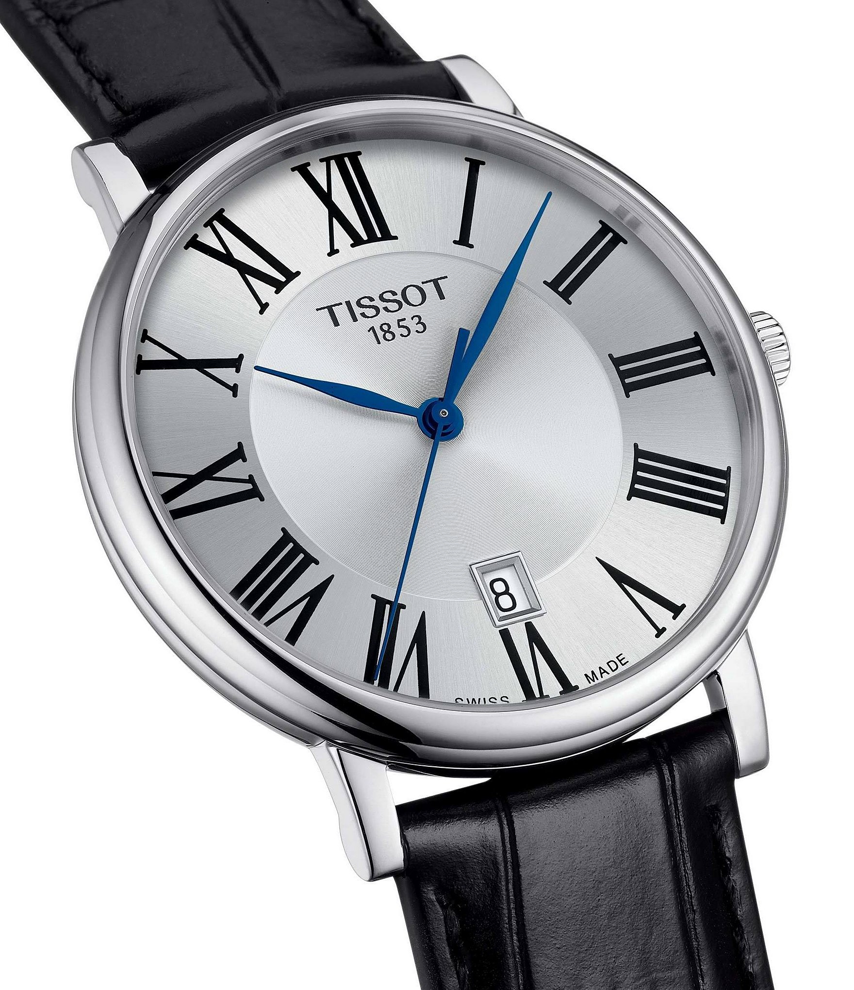 Tissot Men's Carson Premium Black Leather Strap Watch