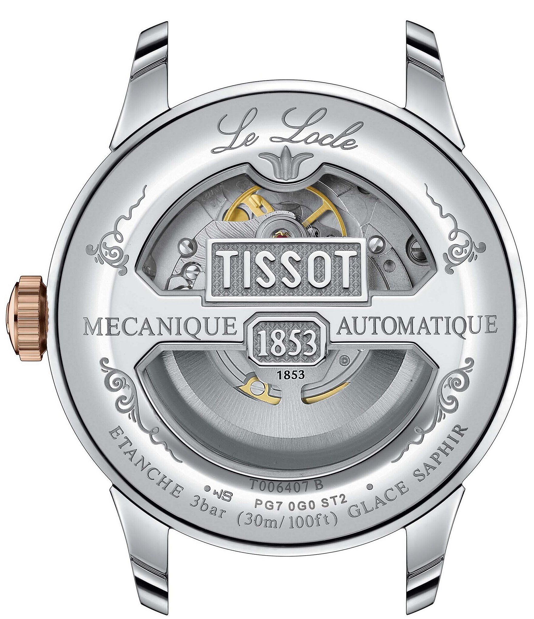 Tissot Men's Le Locle Powermatic 80 Open Heart Automatic Two Tone Stainless Steel Bracelet Watch