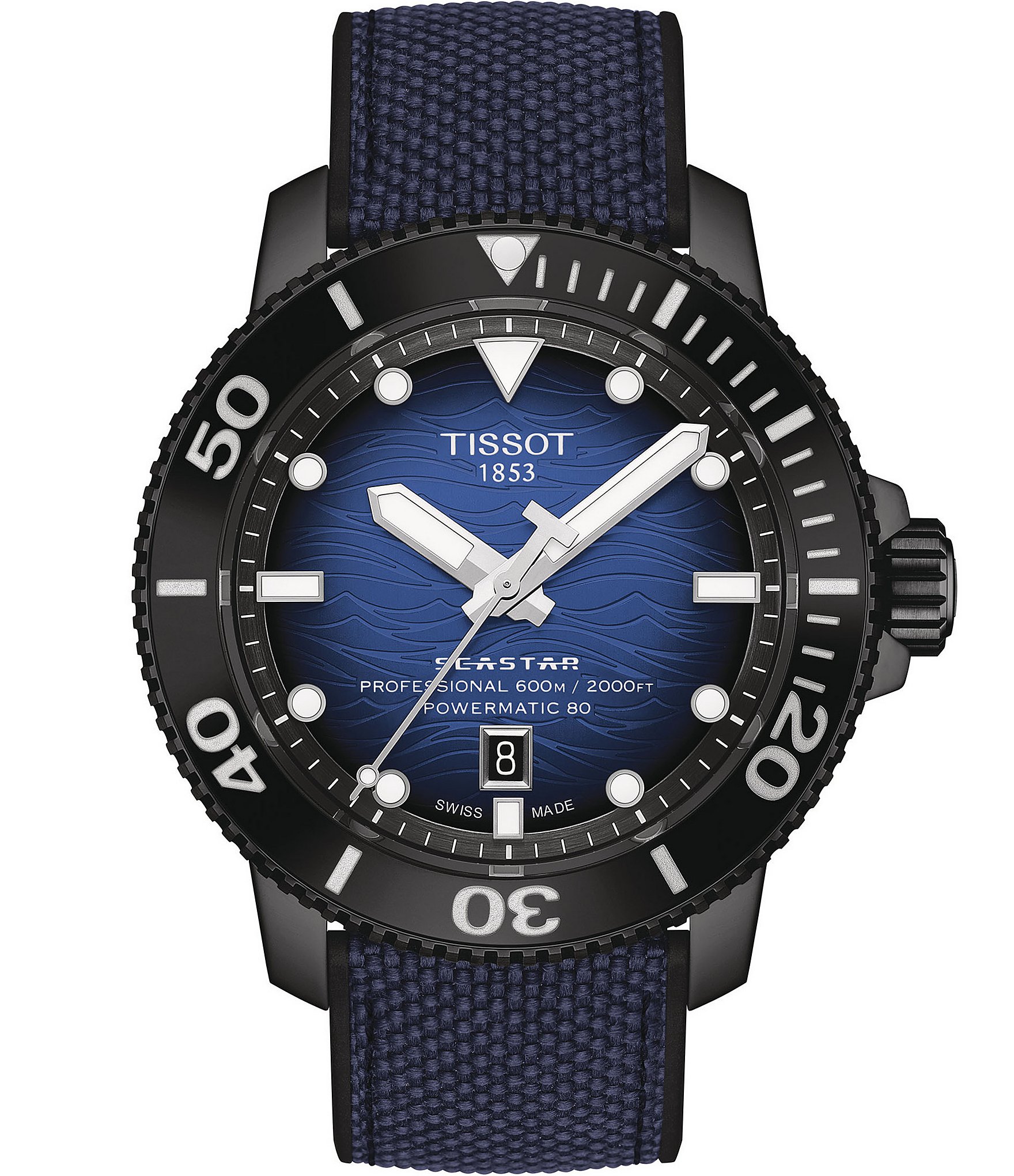 Tissot Men s Seastar 2000 Professional Powermatic Blue Rubber