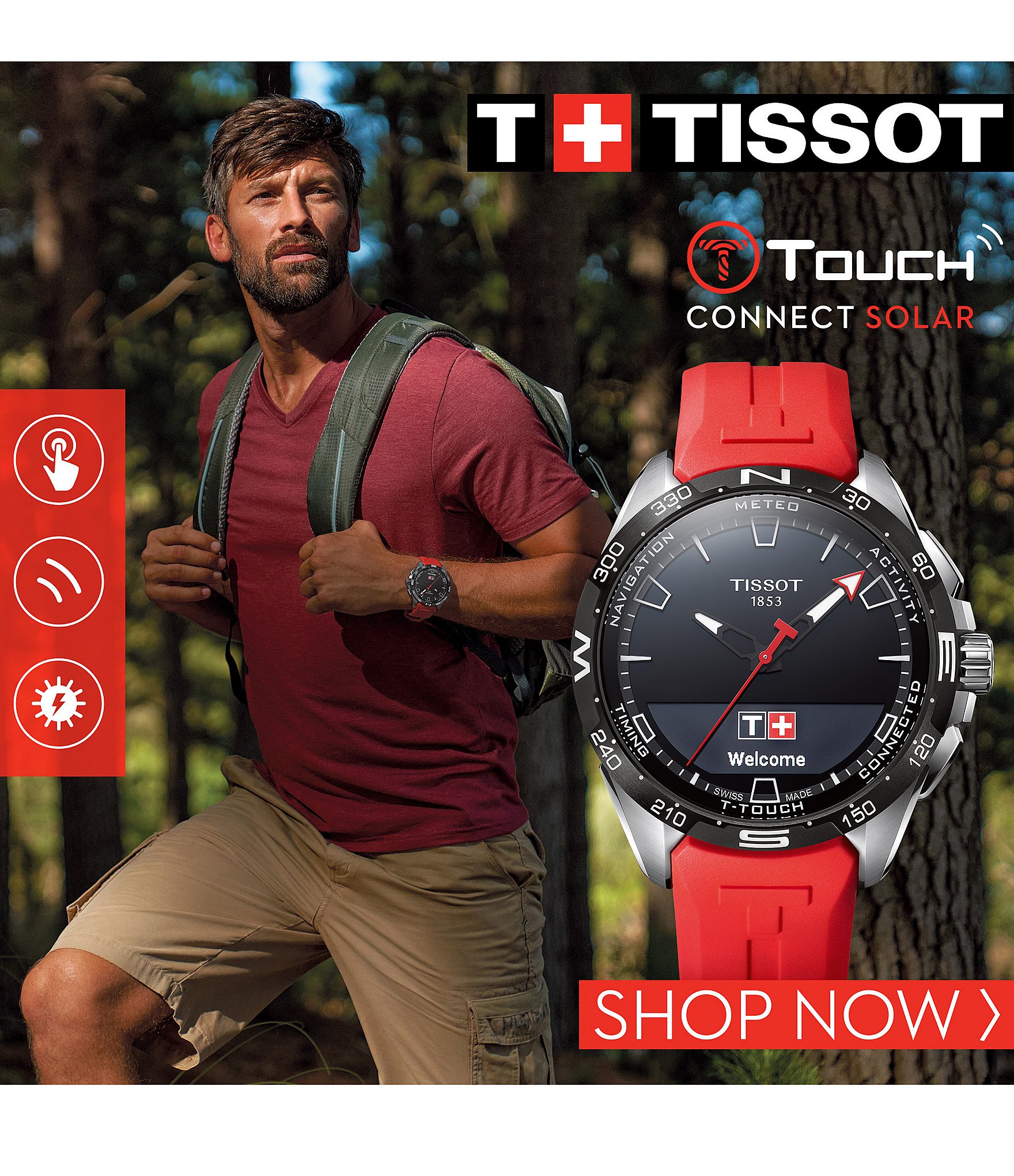 Tissot T-Touch Connect Red Strap Solar Watch