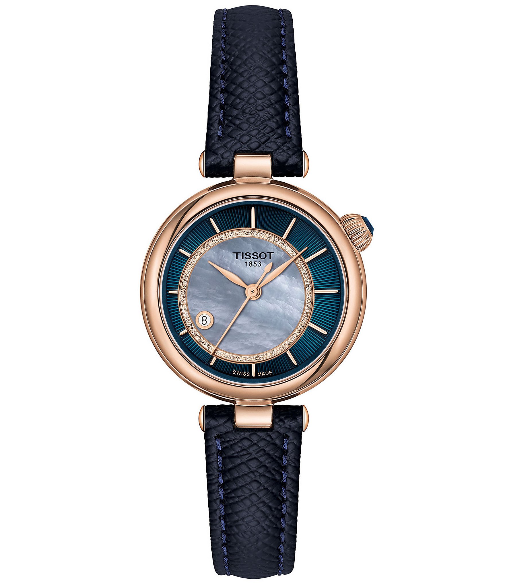 Tissot Women's Desir Automatic Blue Leather Strap Watch