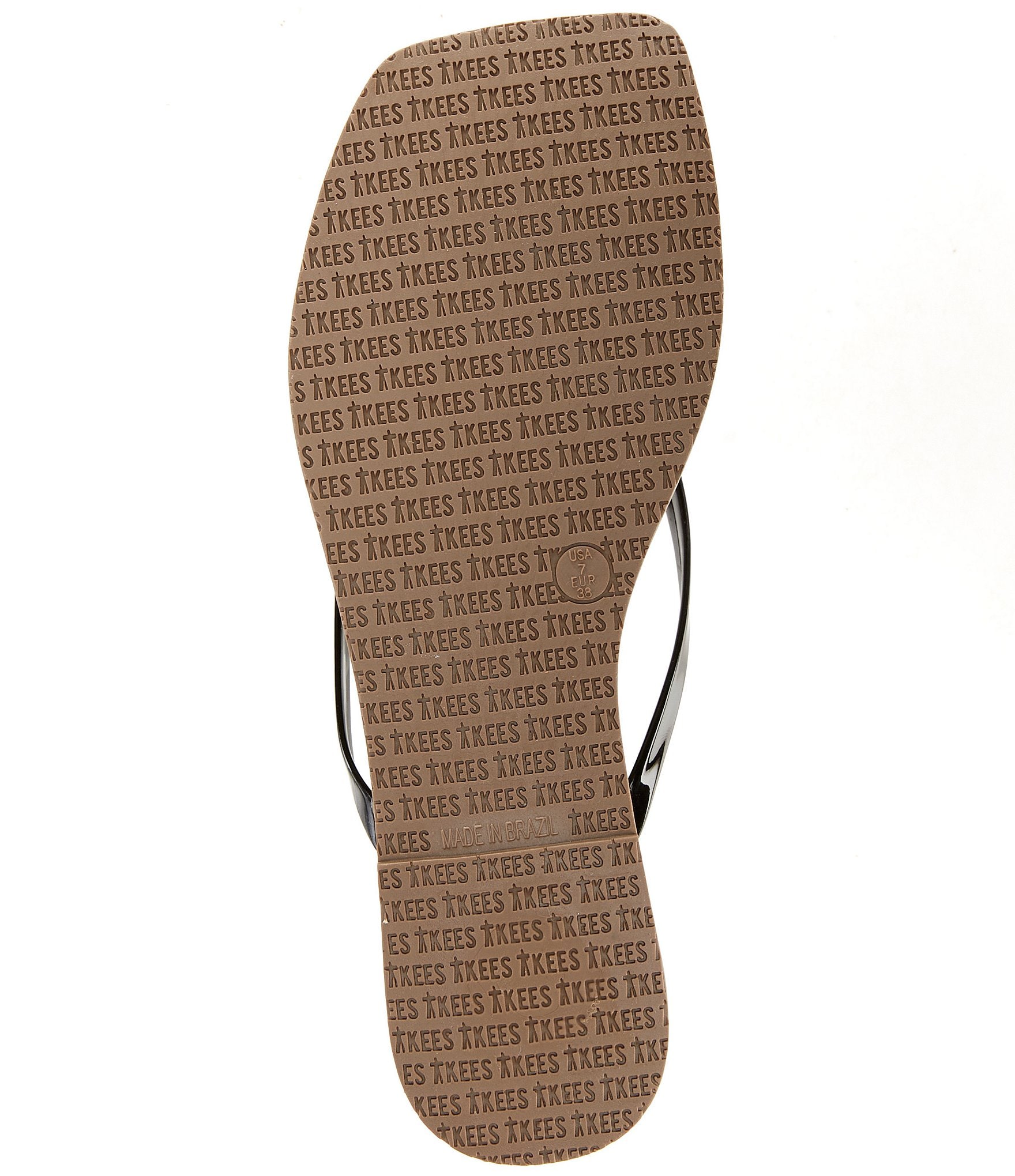 TKEES Square Toe Lily Glosses Patent Leather Flip-Flops