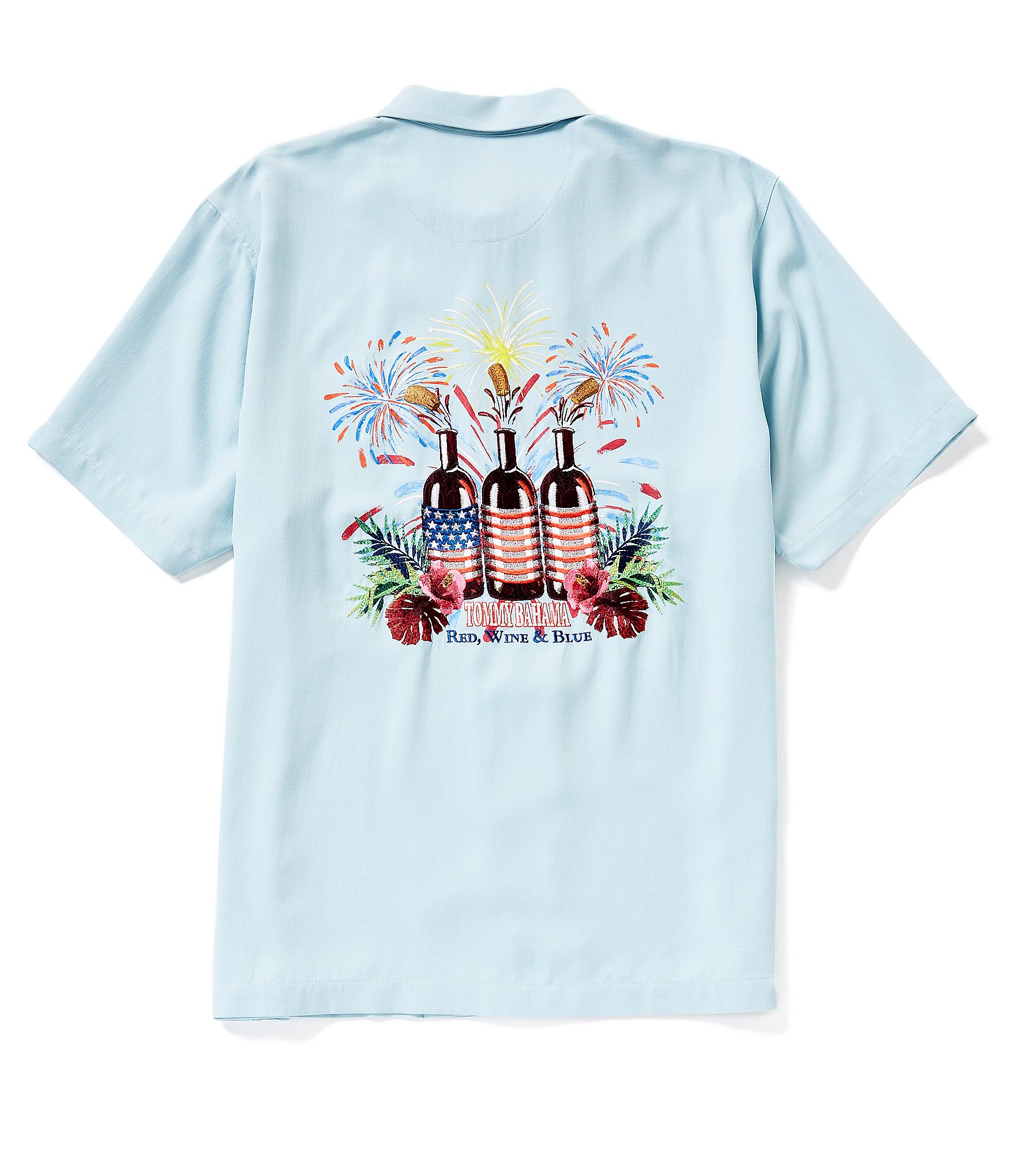 Tommy Bahama Americana Stars Stripes And Wine Camp Shirt Dillard's