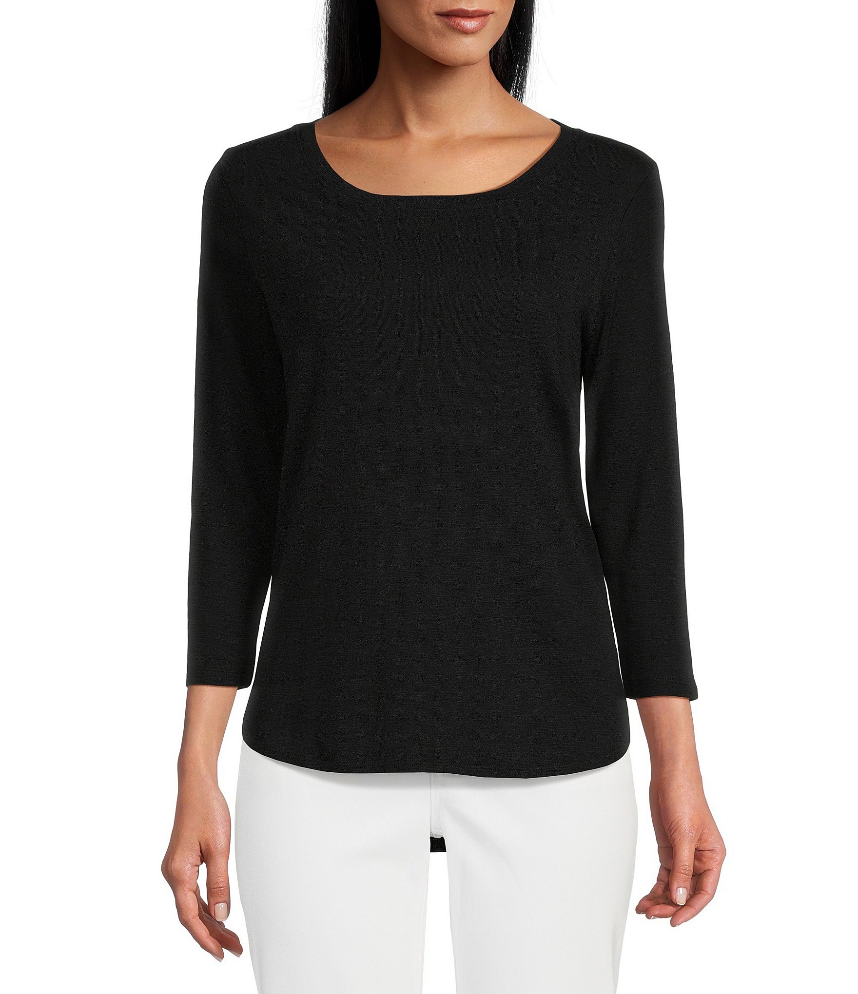 Tommy Bahama Ashby 3/4 Sleeve Scoop Neck Curved Hem Tee Shirt