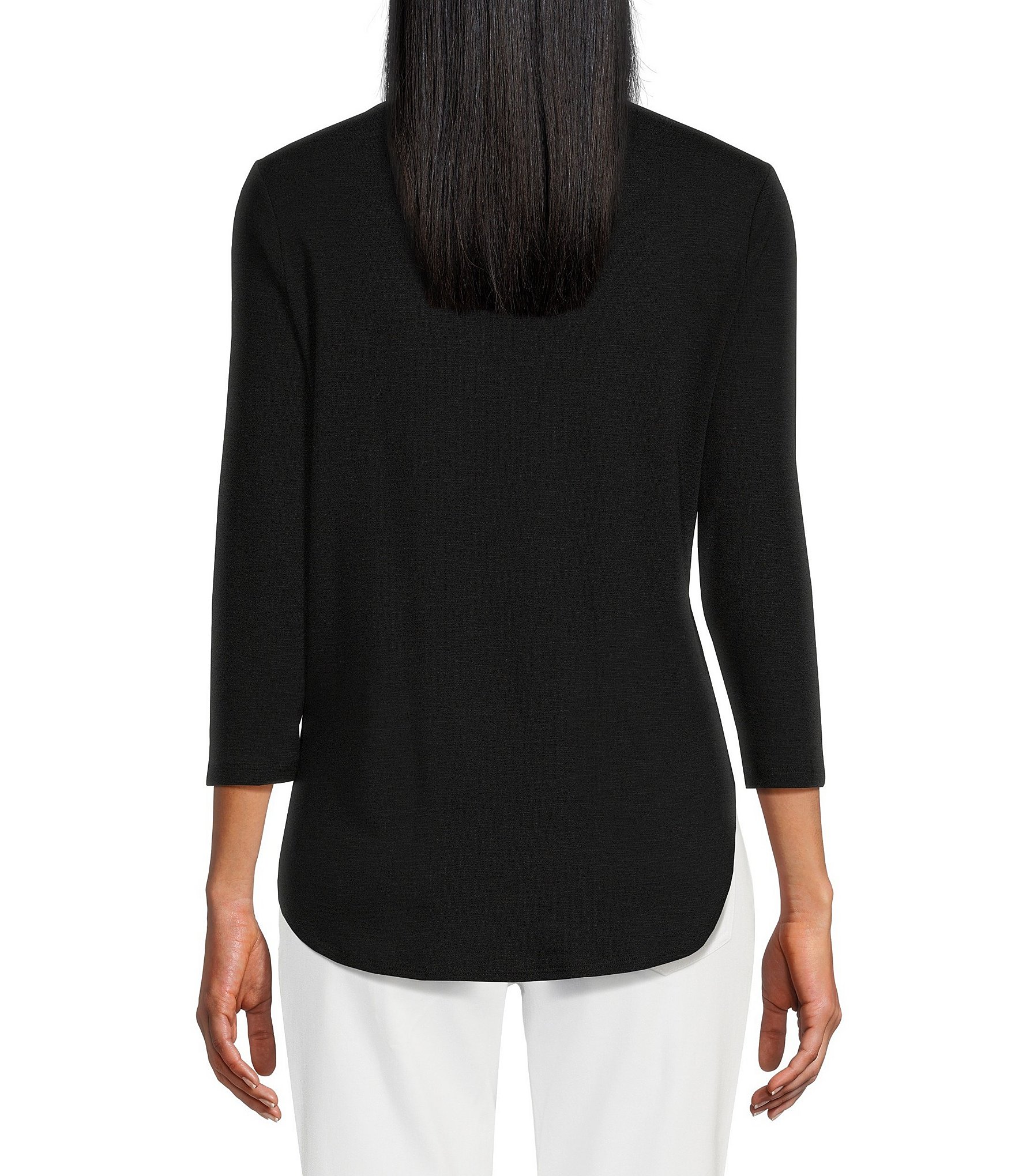 Tommy Bahama Ashby 3/4 Sleeve Scoop Neck Curved Hem Tee Shirt