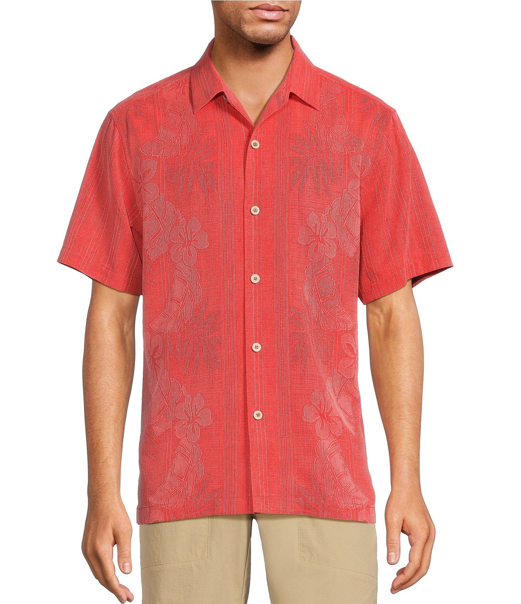 Tommy Bahama Bali Border Silk Short Sleeve Woven Shirt