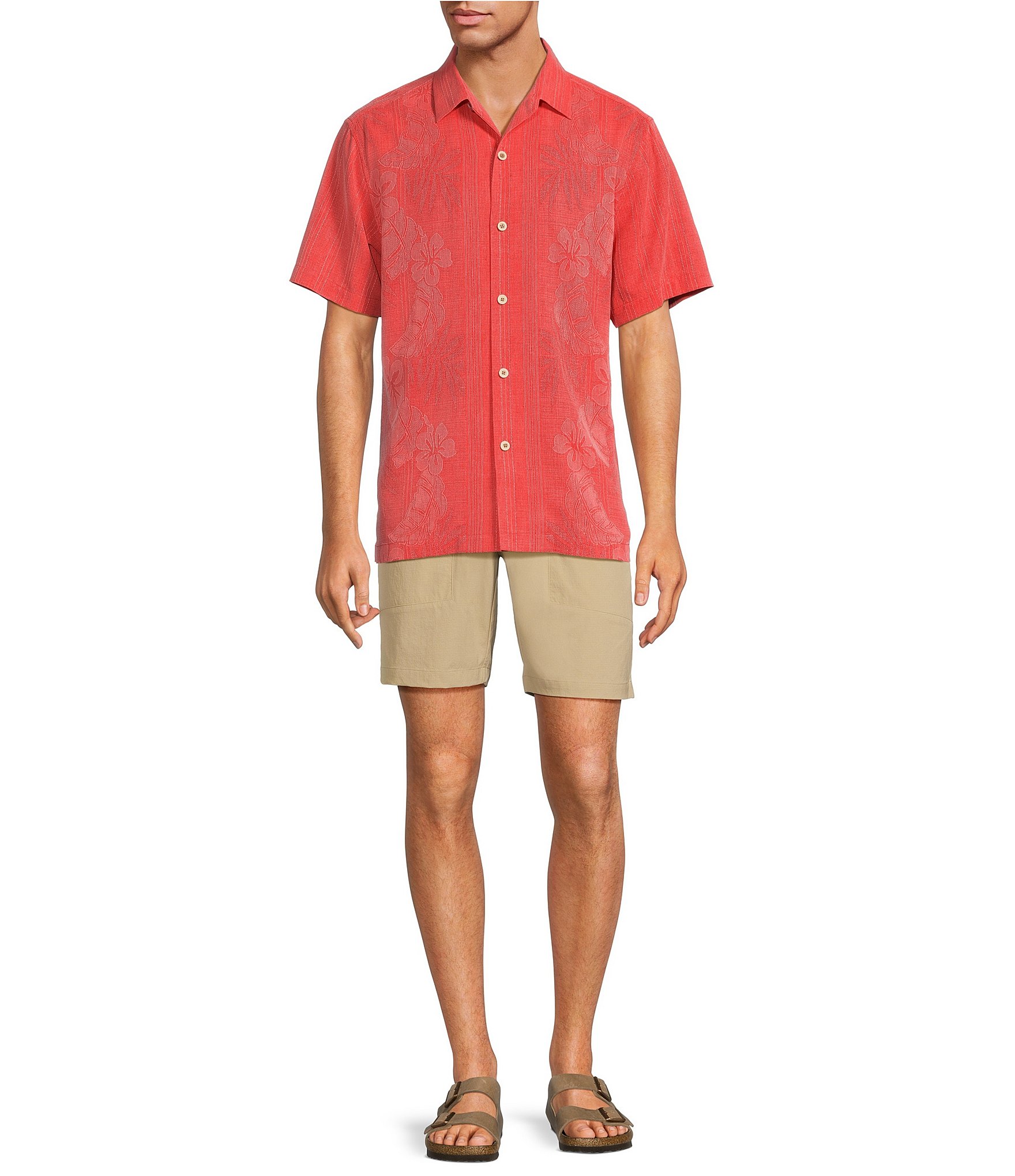 Tommy Bahama Bali Border Silk Short Sleeve Woven Shirt