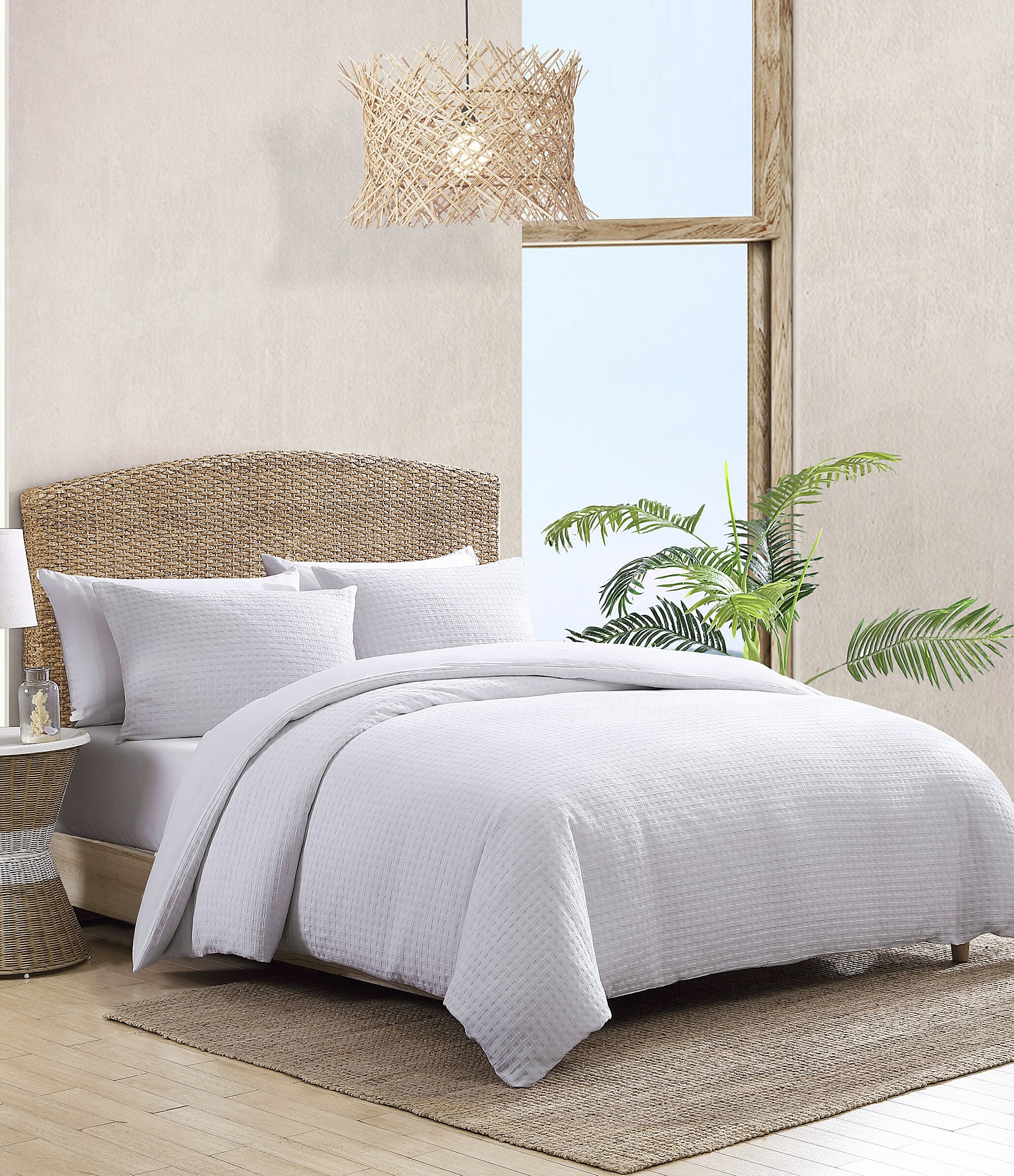 Tommy Bahama Basketweave Solid Cotton Duvet Cover Mini Set