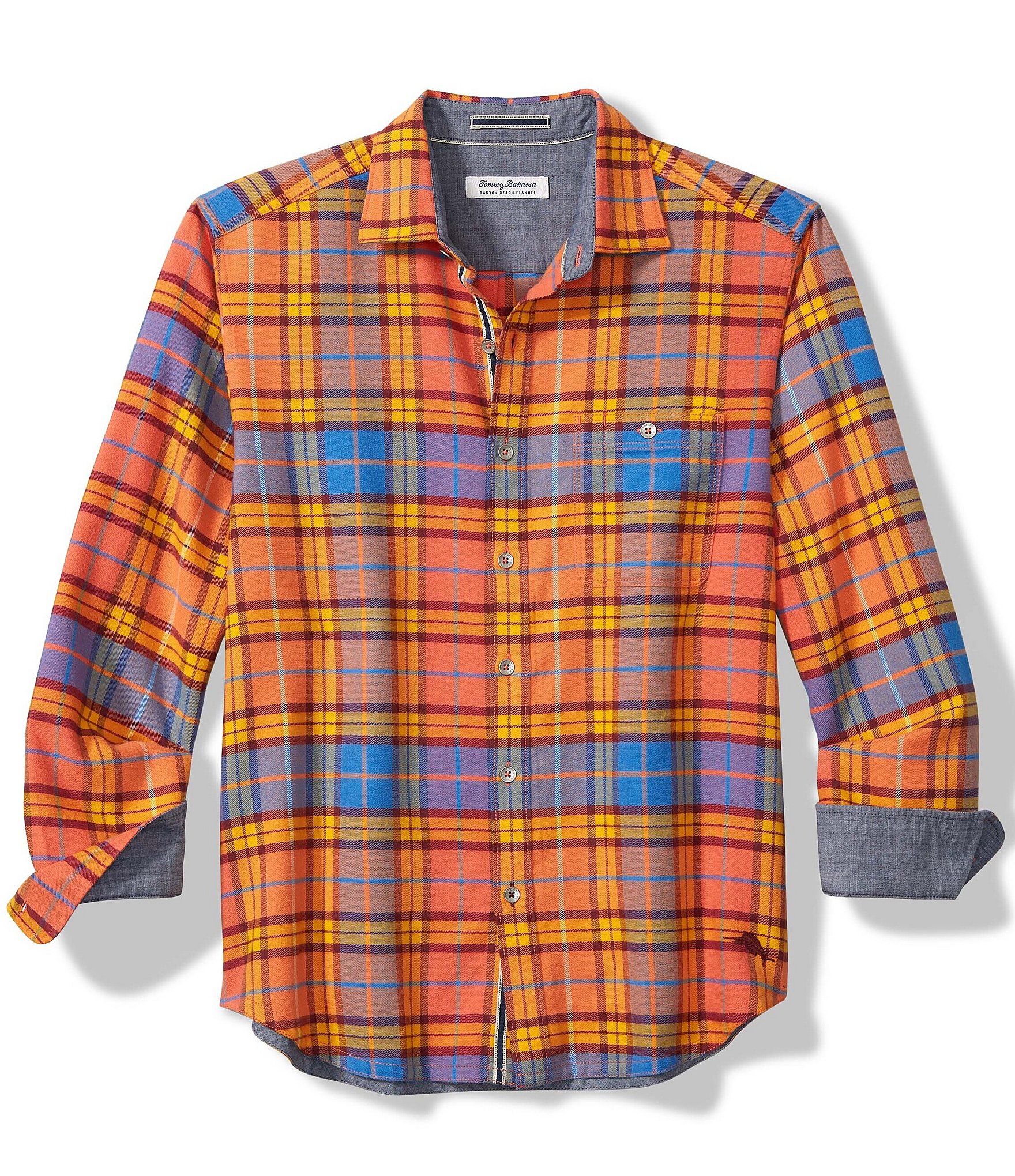 Buy the Tommy Bahama Men Multicolor Plaid Shirt XXL