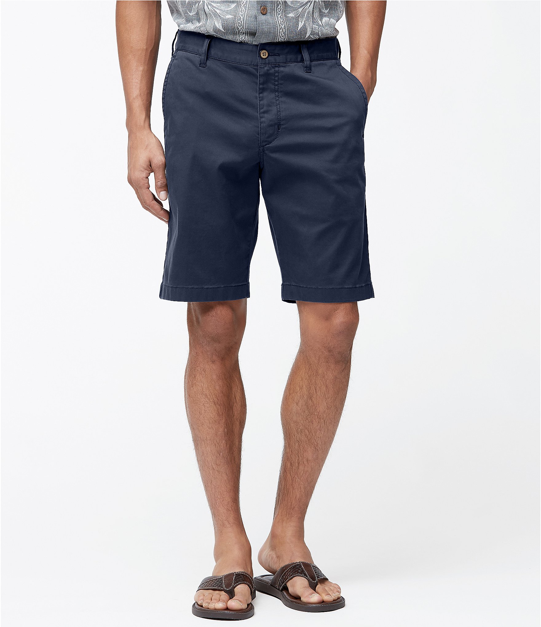 Tommy Bahama Big & Tall Flat-Front Straight Fit Stretch Sateen 10#double; And 11#double; Inseam Boracay Shorts