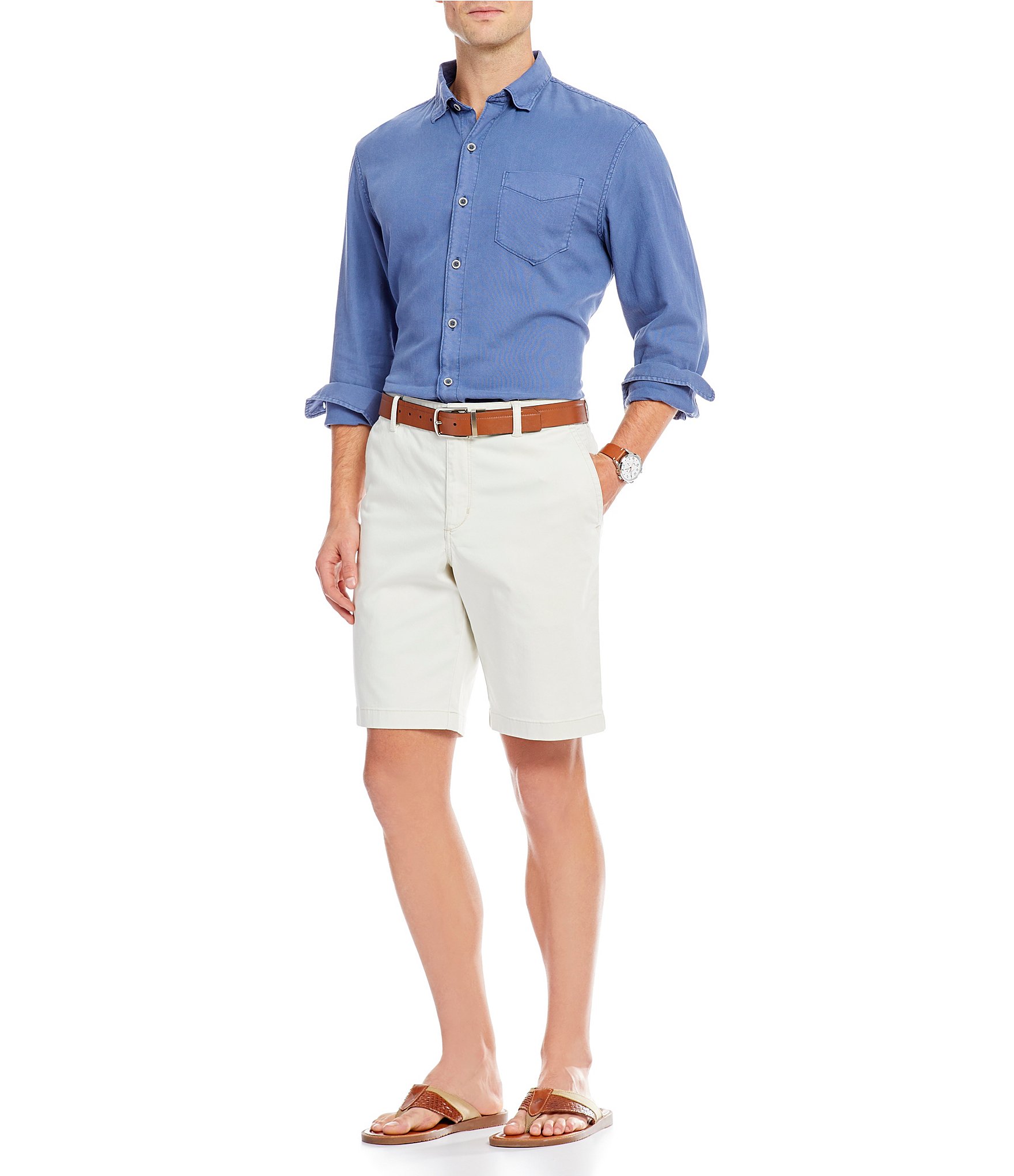 Tommy Bahama Big & Tall Flat-Front Straight Fit Stretch Sateen 10#double; And 11#double; Inseam Boracay Shorts