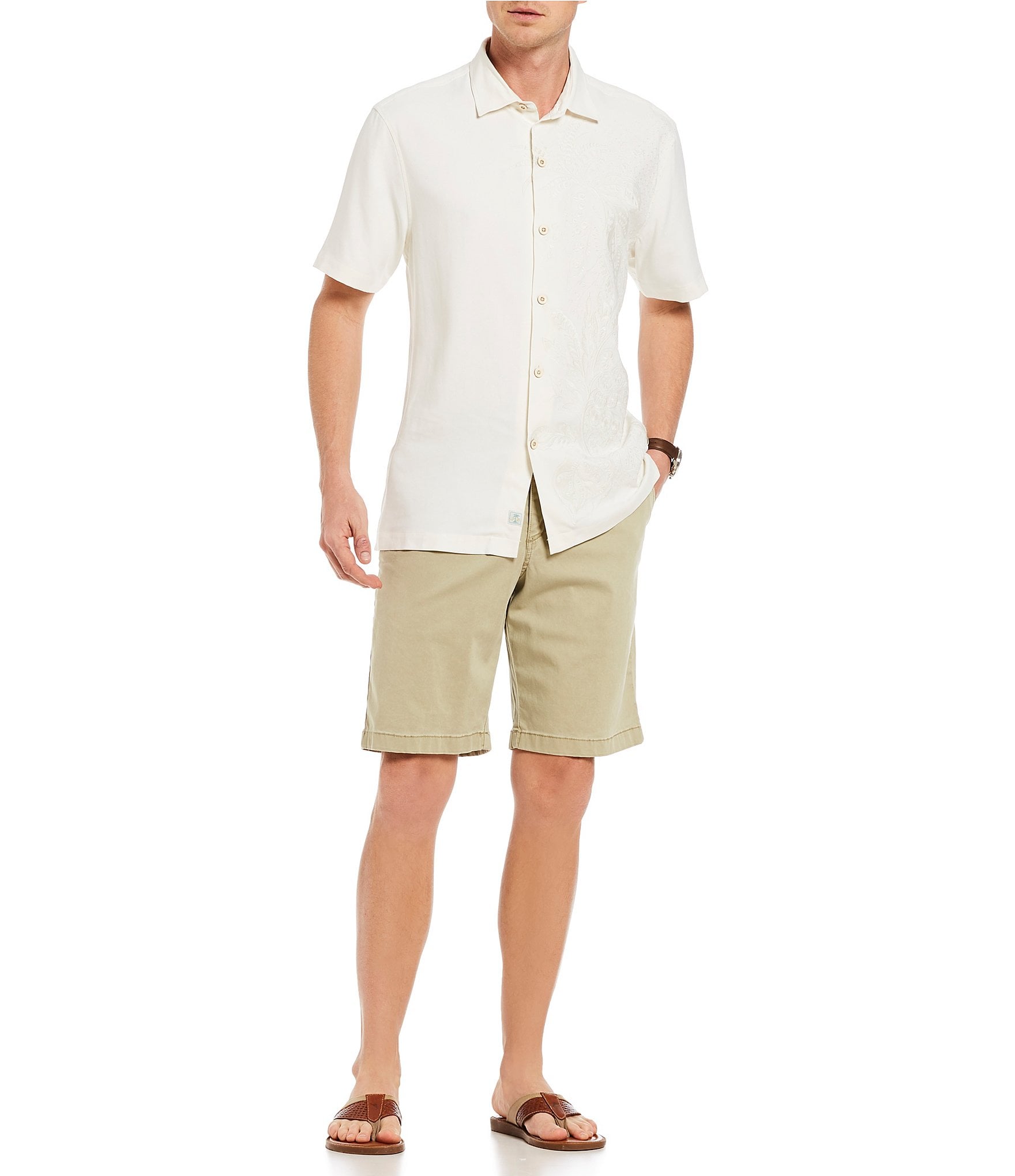 Tommy Bahama Big & Tall Flat-Front Straight Fit Stretch Sateen 10#double; And 11#double; Inseam Boracay Shorts