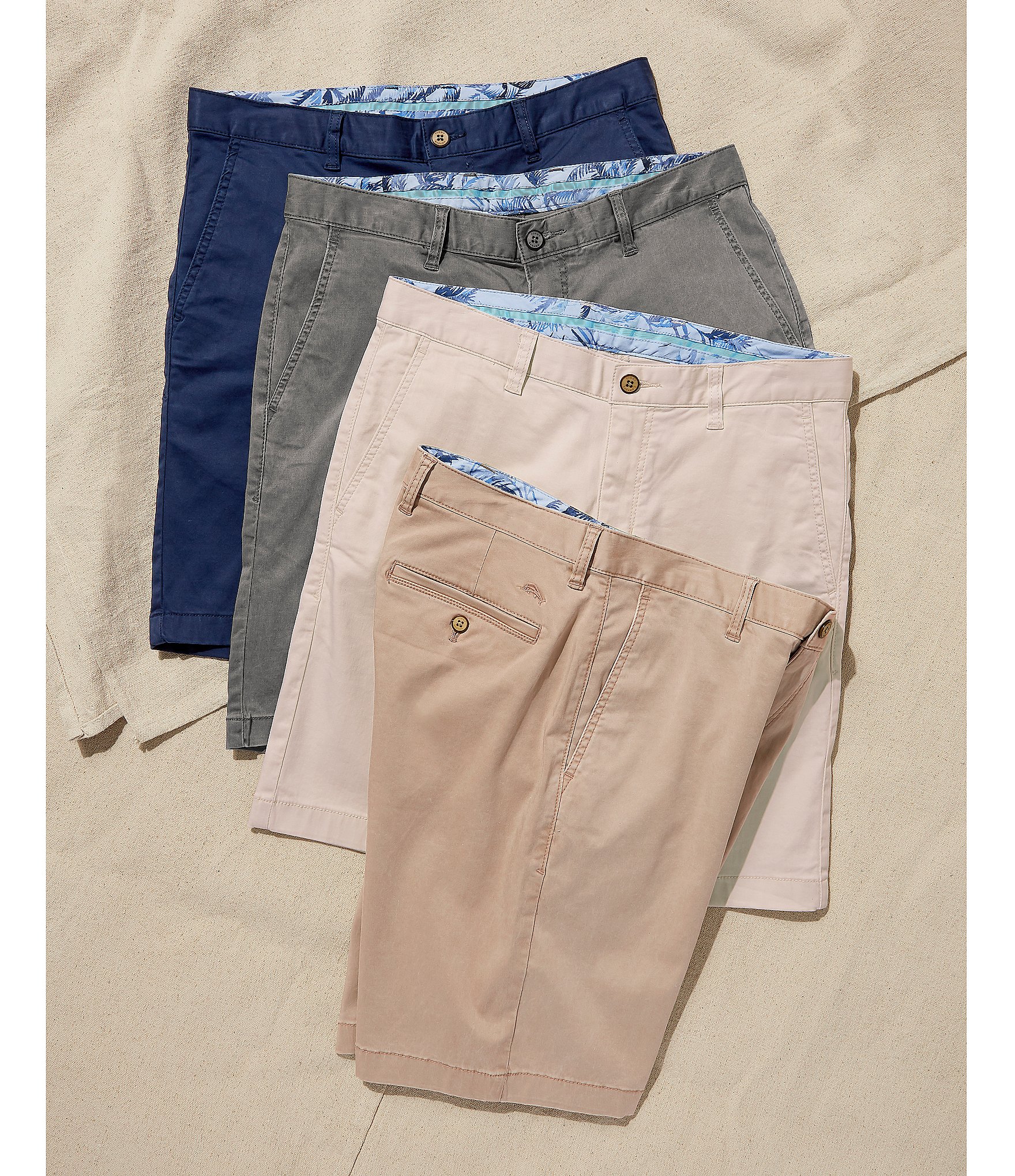 Tommy Bahama Big & Tall Flat-Front Straight Fit Stretch Sateen 10#double; And 11#double; Inseam Boracay Shorts